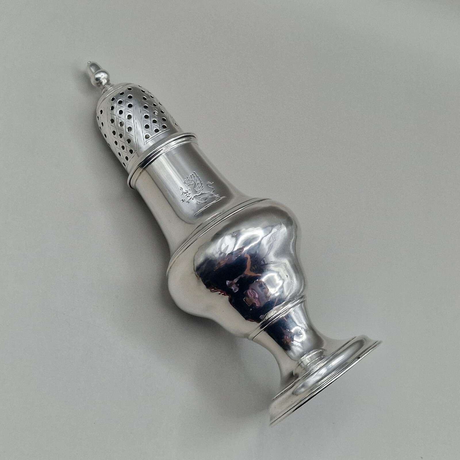 Georgian Solid Silver Muffineer Sugar Caster by Thomas Daniell London 1780