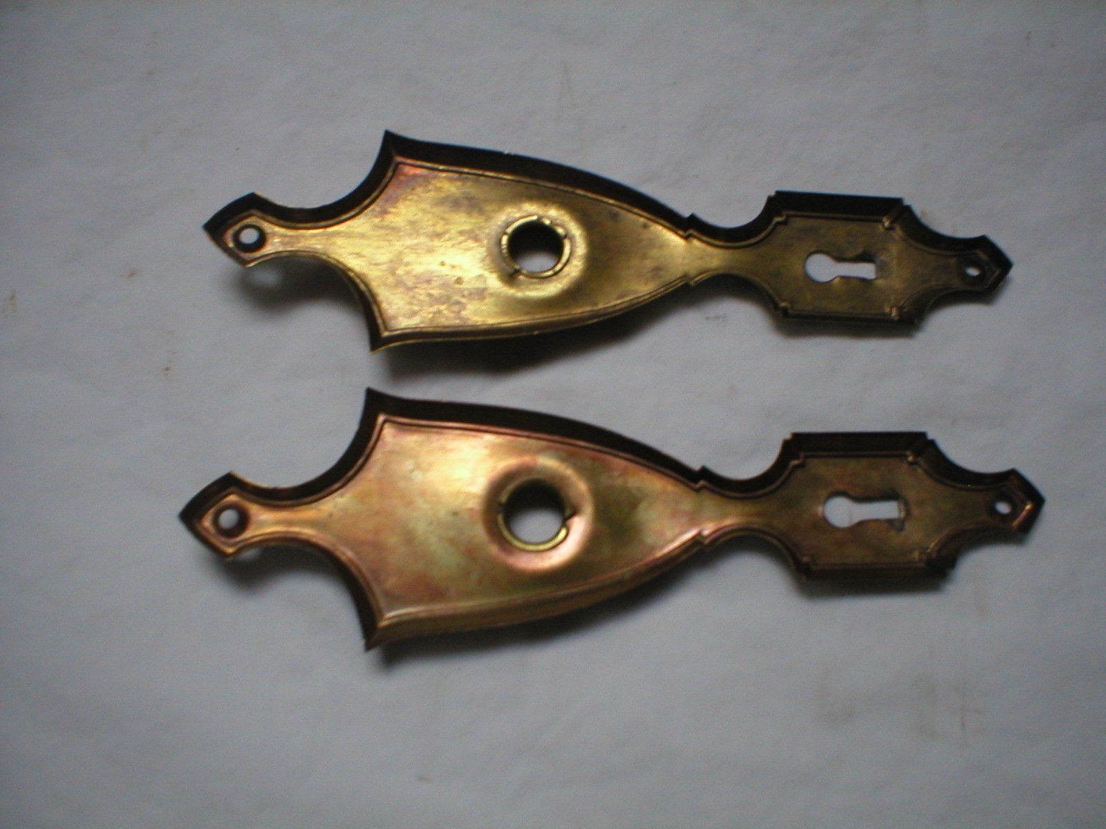 Antique Solid Brass Front Doorplate Pair