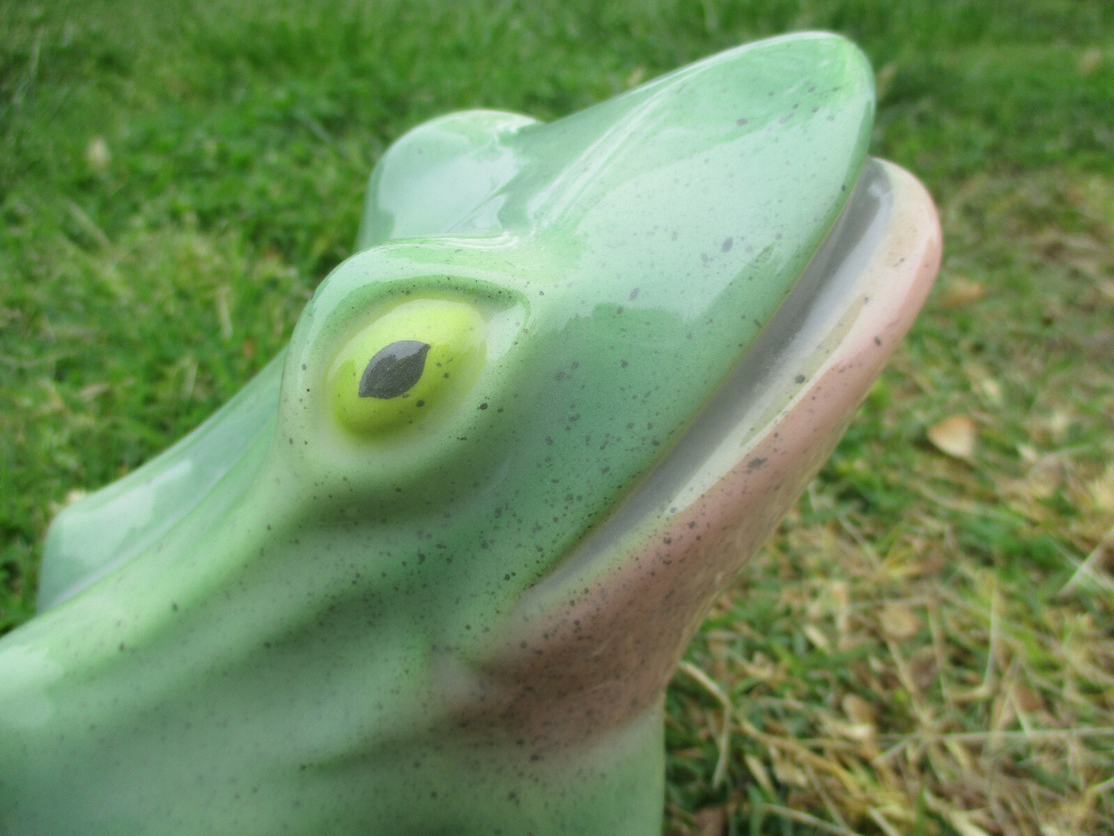 POTTERY GARDEN FROG ORNAMENT NEW BURLEY WINTER SIGNED BY ARTIST/DATED