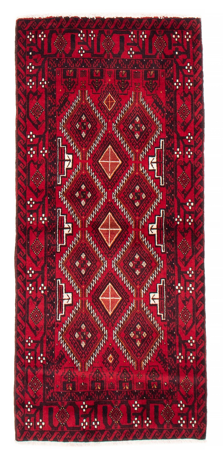 Vintage Hand-Knotted Area Rug 2’11” x 6’1″ Traditional Oriental Wool Carpet