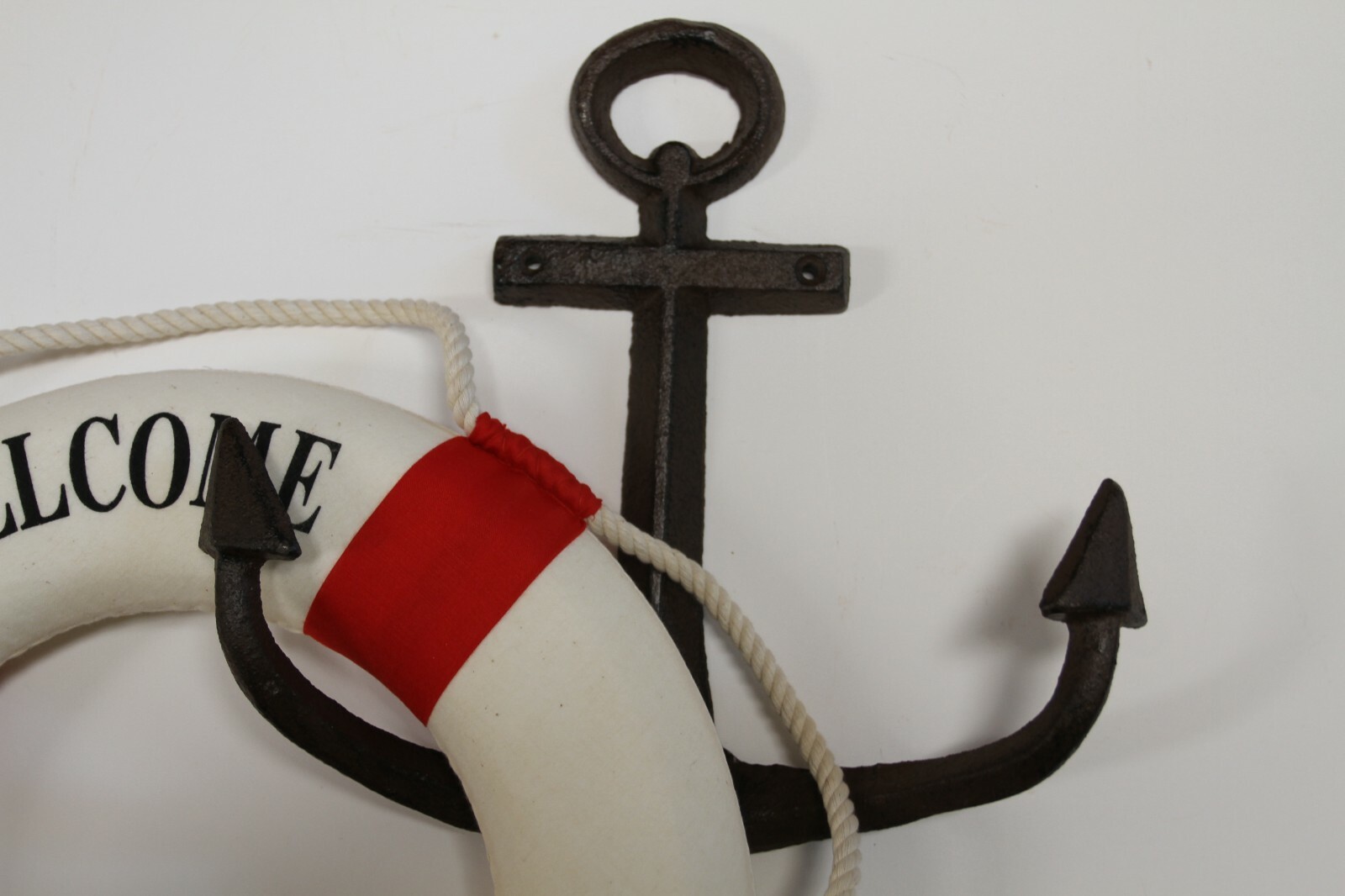XL Large Boat Anchor Wall Decor Solid Cast Iron / End Hooks,11 inch tall, BL-61b