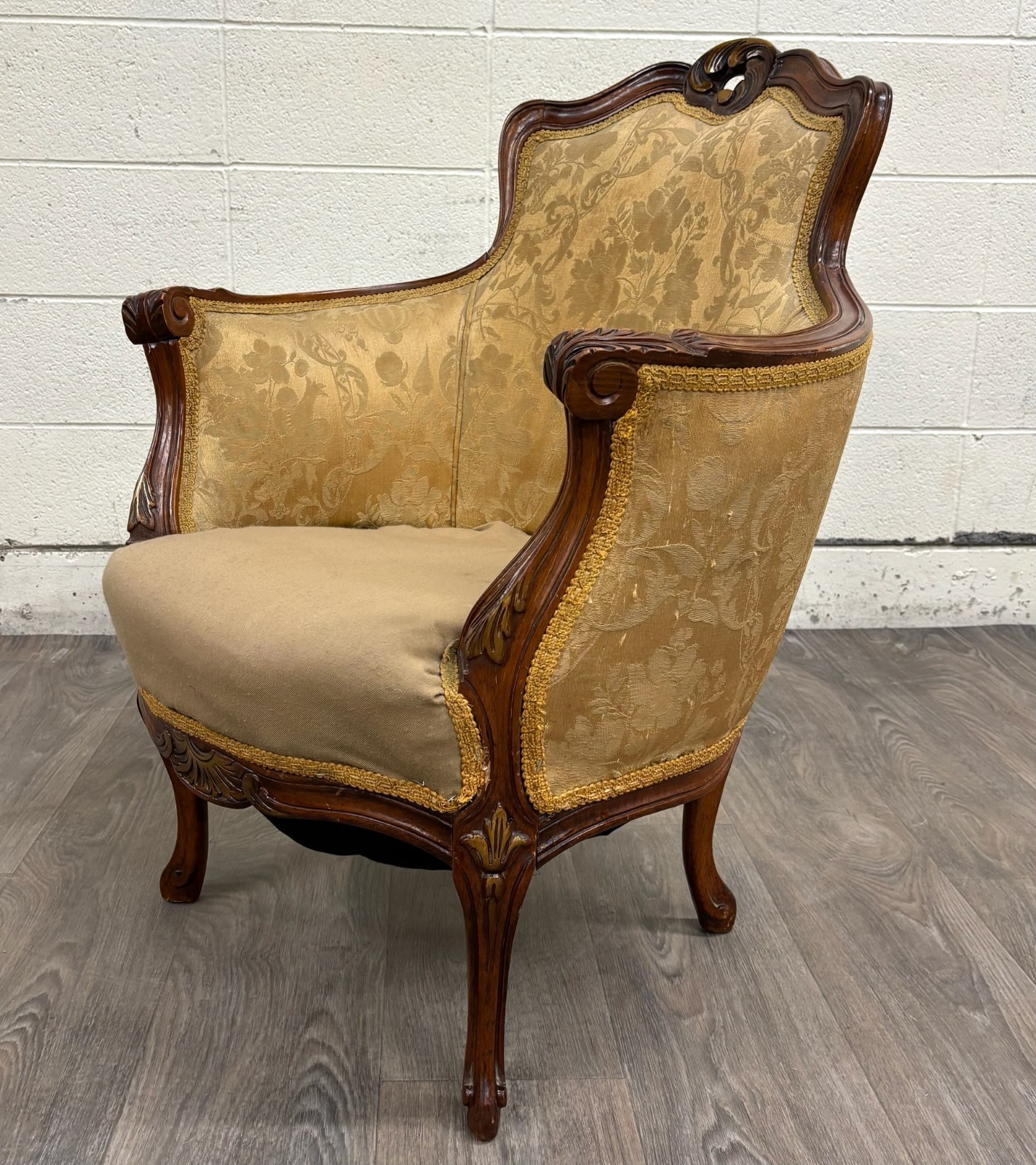 Antique French Louis XV Style Bergere Armchair