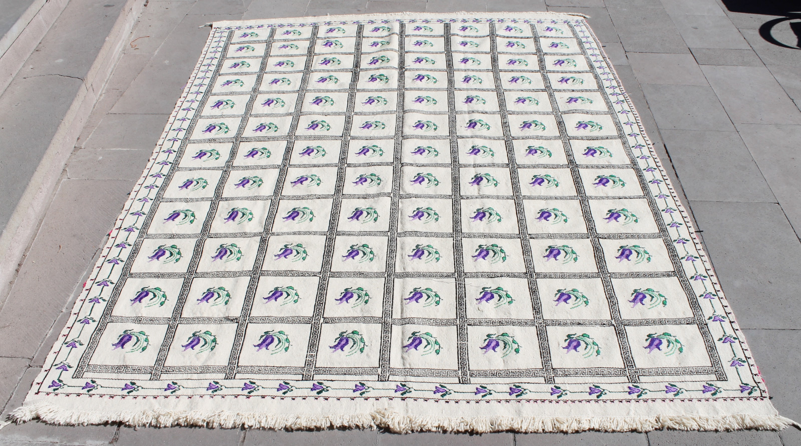 Turkish Kilim Rug 69”x95” Hand Woven Konya Cicim Kilim 178x242cm Vintage Rug