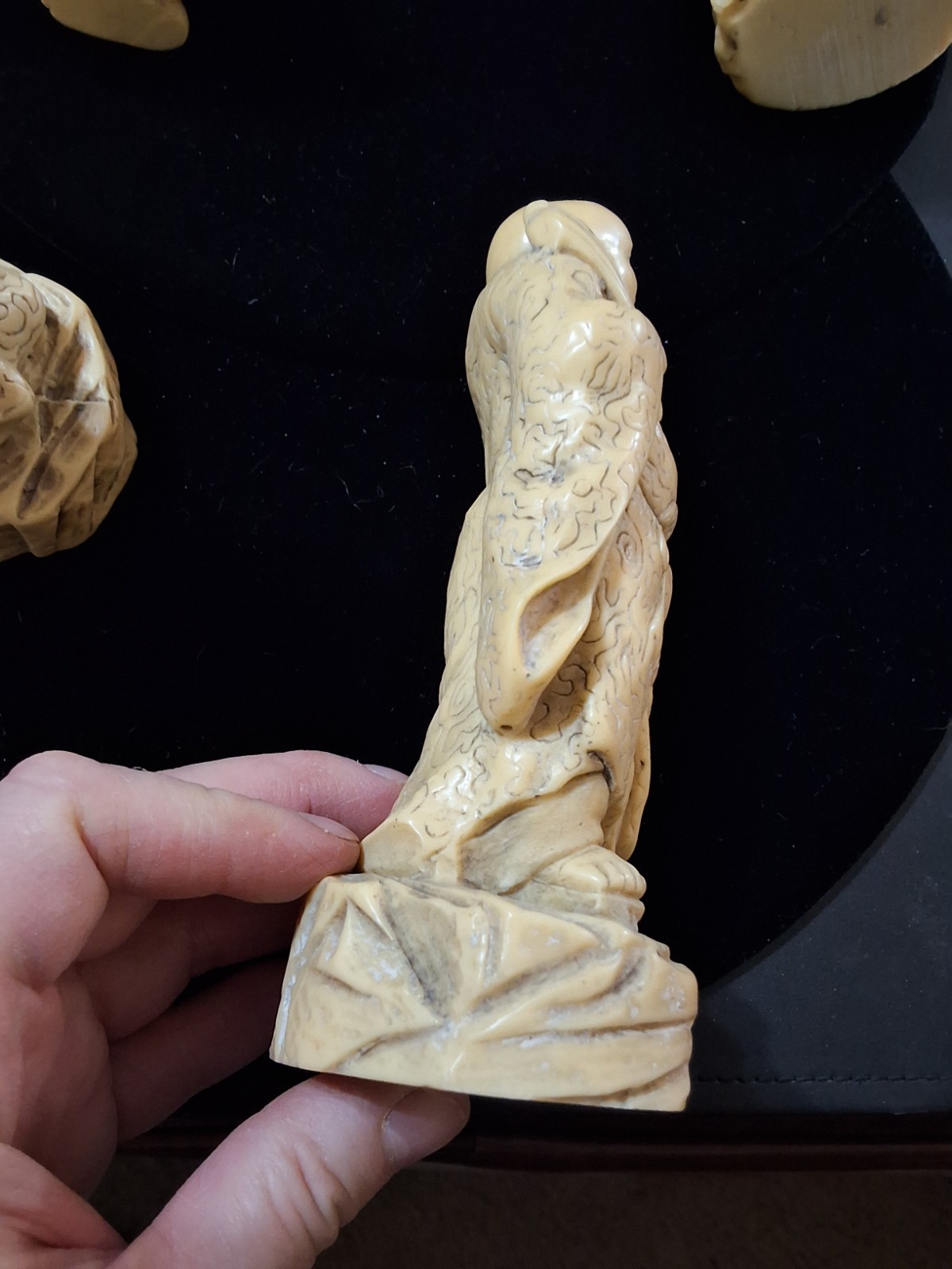 Vintage Chinese Resin Heavy Smiling Buddah 6-3/4″