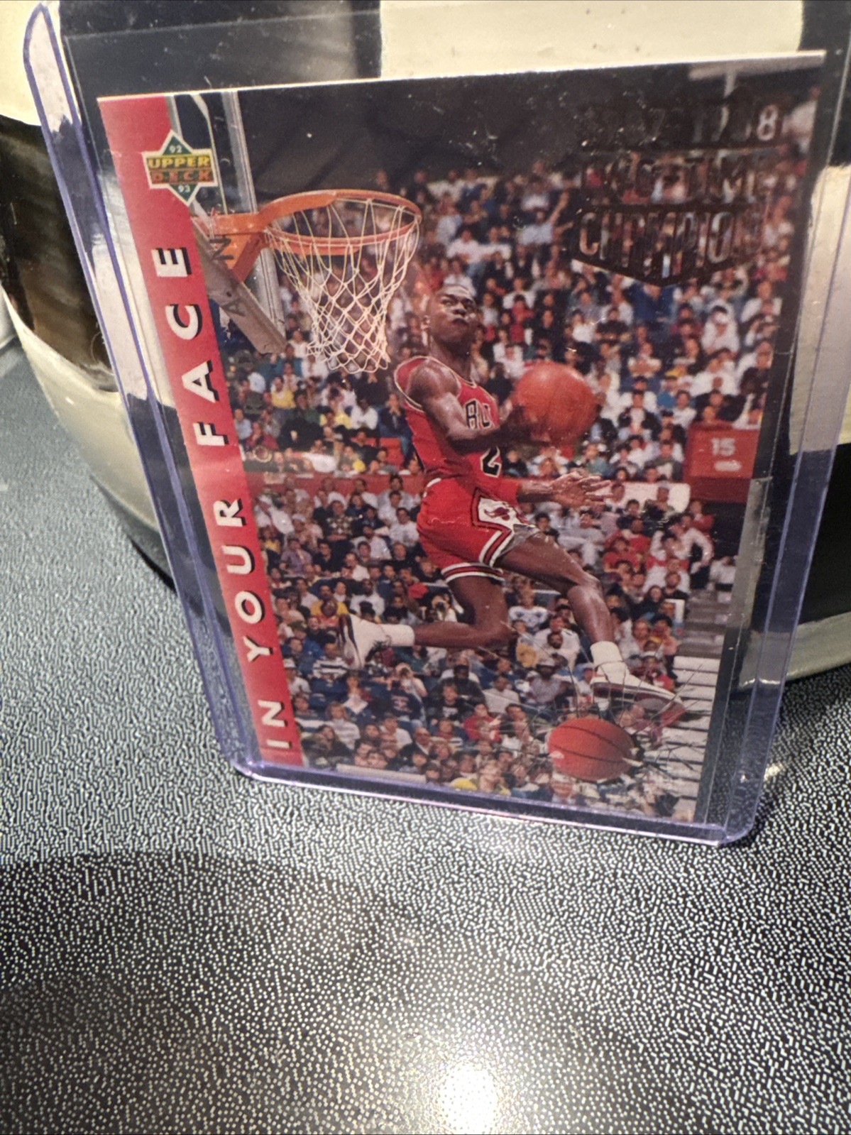 1992 Michael AIR Jordan Upper Deck IN YOUR FACE 87-88 Slam Dunk Champion Card