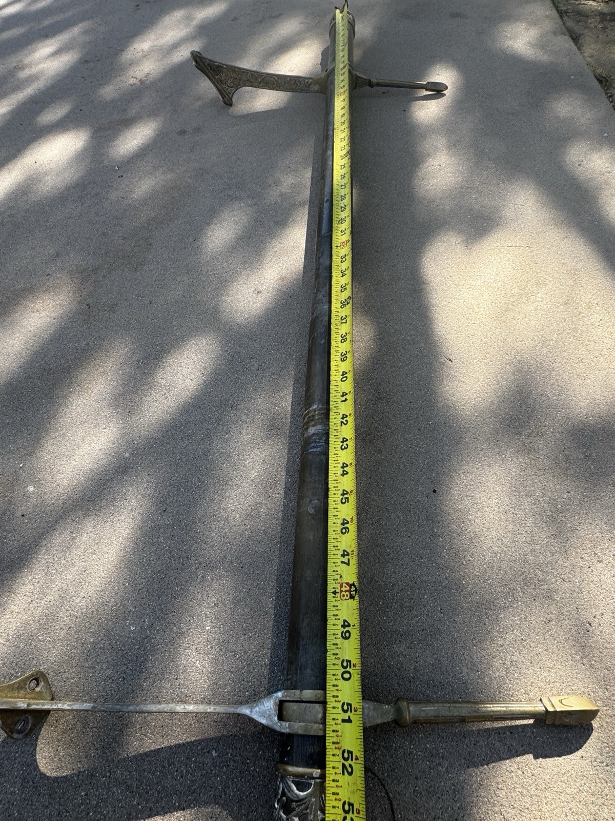 Vintage 2in Solid Brass Bar foot rail rest 54″ inch