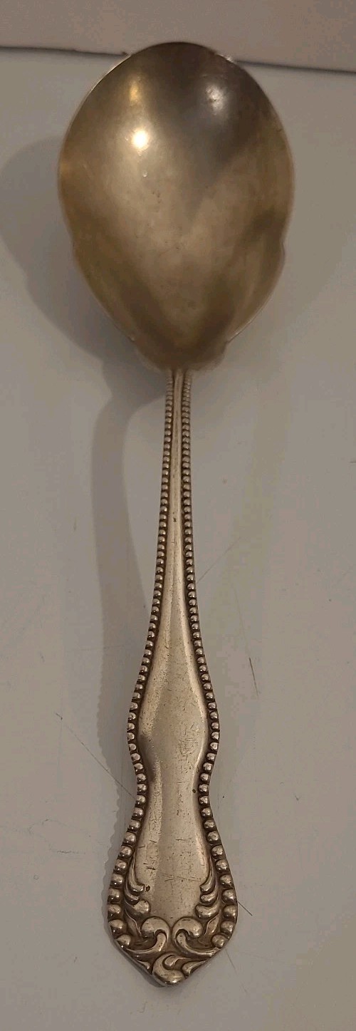 1898 Holmes & Edwards Pearl Casserole Spoon SilverPlate XIV READ SEE PHOTOS