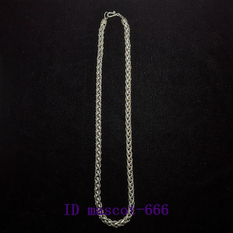 L 24 inch Old Chinese Tibet Silver Handmade Necklace Hand Catenary Collection