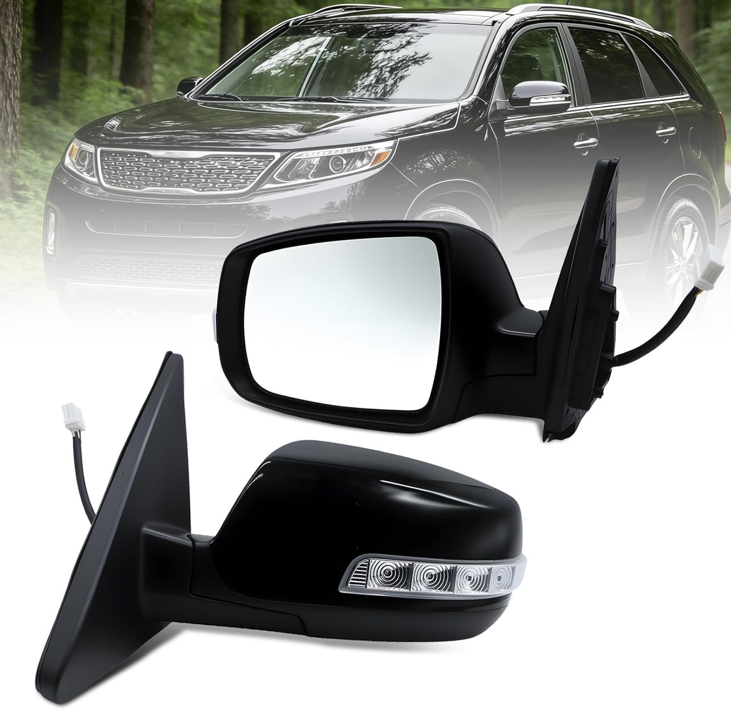 Left Driver Side Mirror Assembly Compatible with Sorent 2011-2015 with Heated &