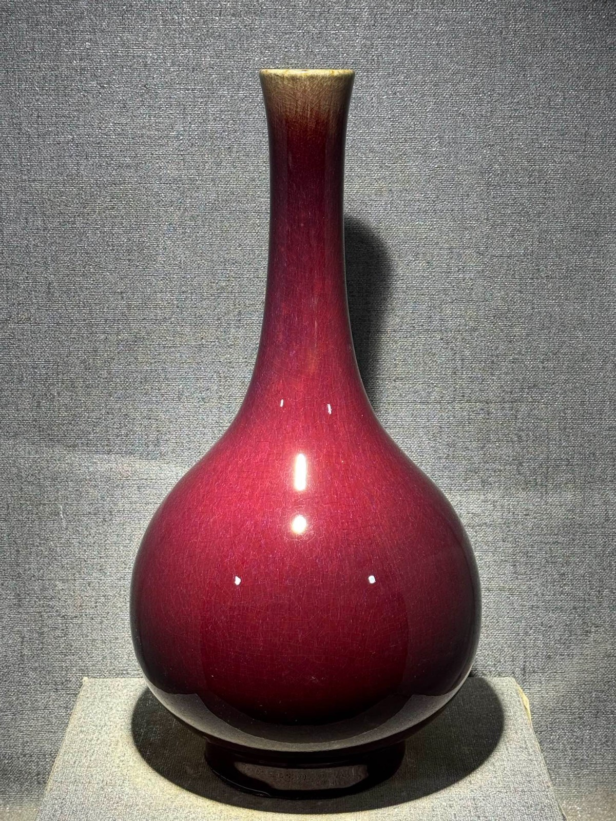 Fine Chinese Handmade Painting Red Glaze Porcelain VAse