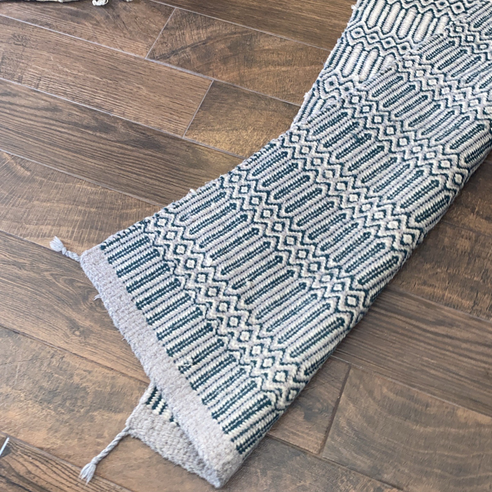 Vintage Soft Wool Handmade Braided Rectangle Rug 64”x30”