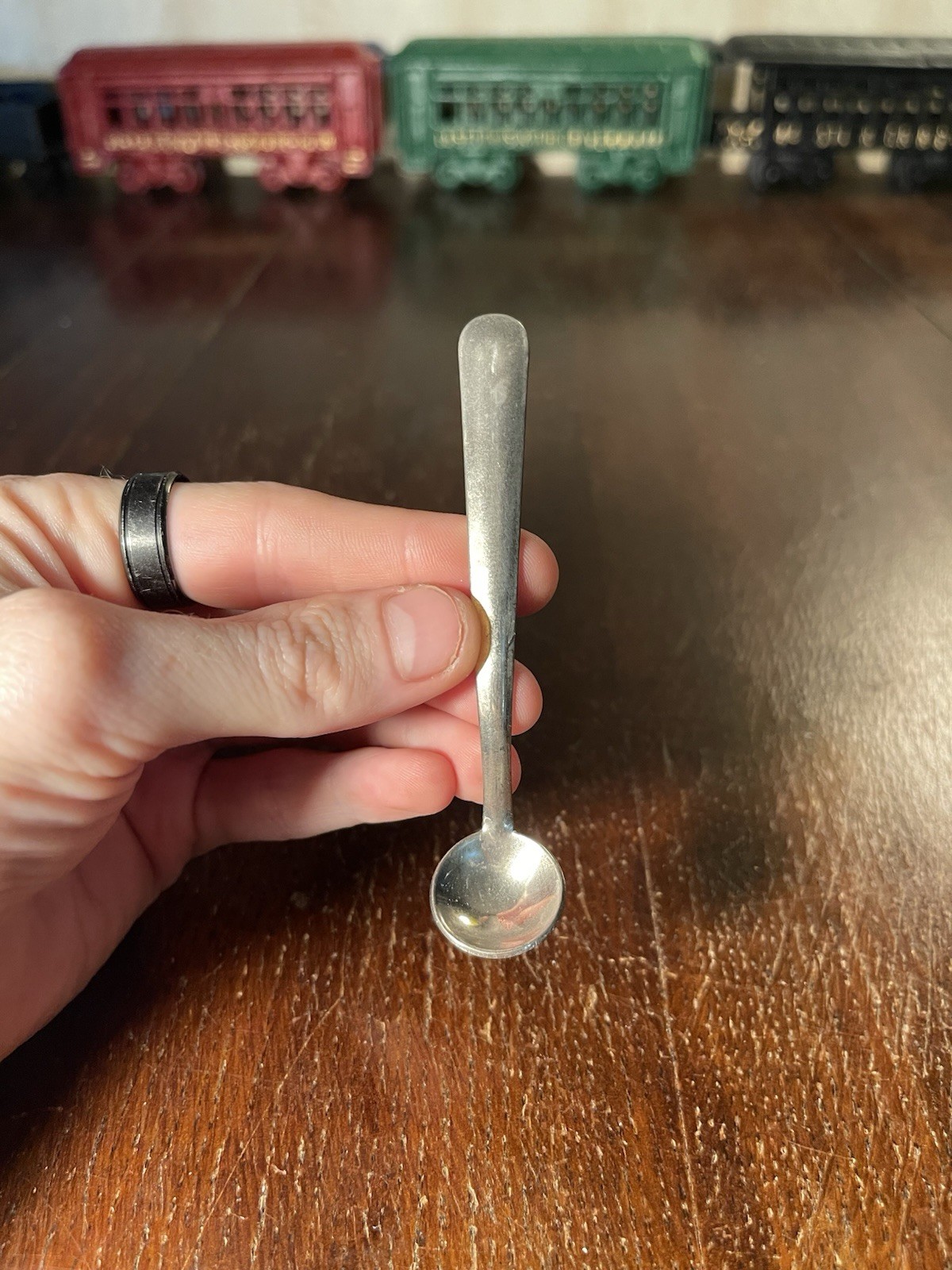 Antique COIN SILVER CREAM, SAUCE LADLE COFFIN END 1800s 1900s 3”