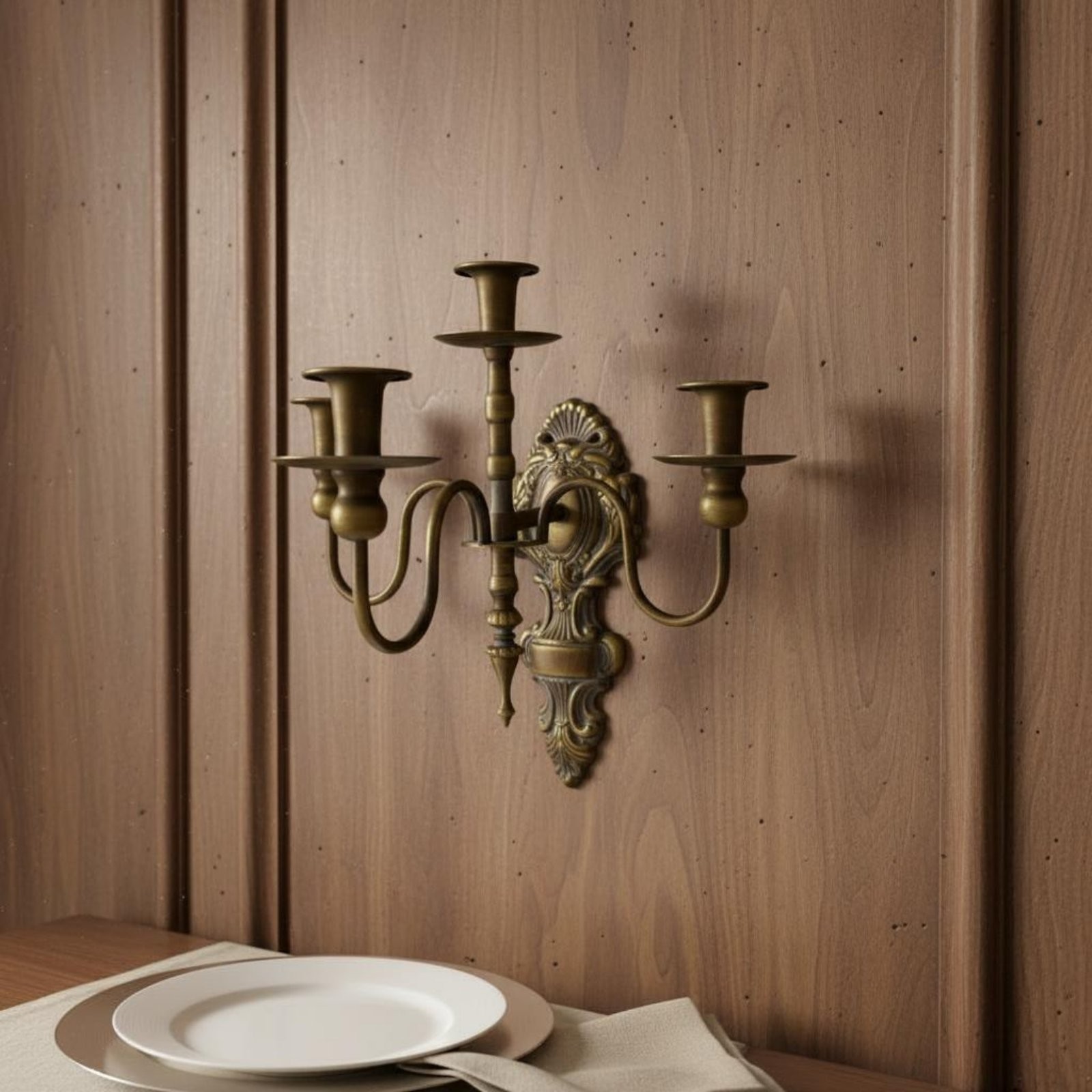 2 Pieces Bronze Wall Candle Sconce Vintage Wall Candle Sconce Decorative