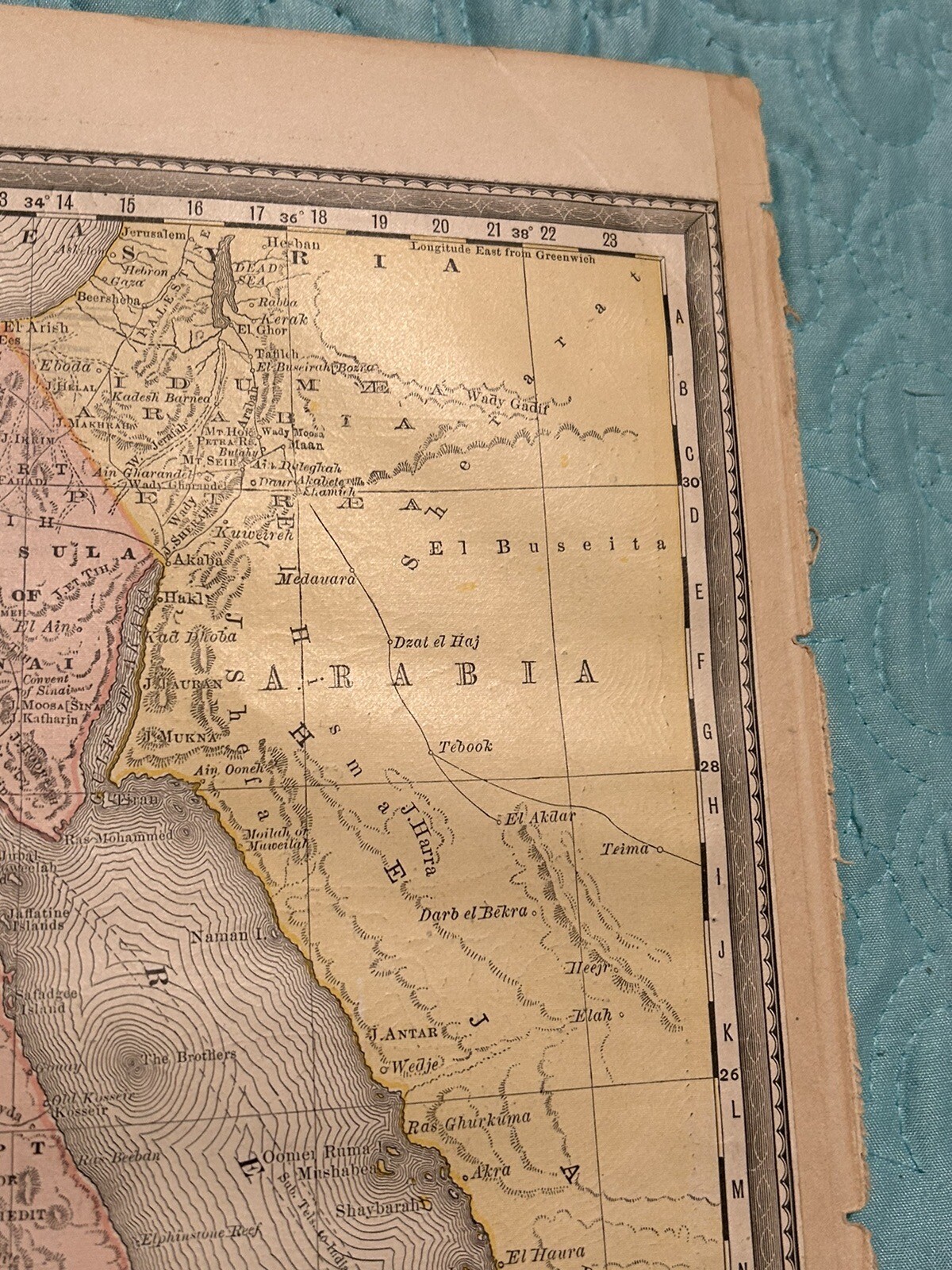 1888 Antique Original Map Of Egypt, Arabia & Lower Nubia – Alden’s Atlas 11×14