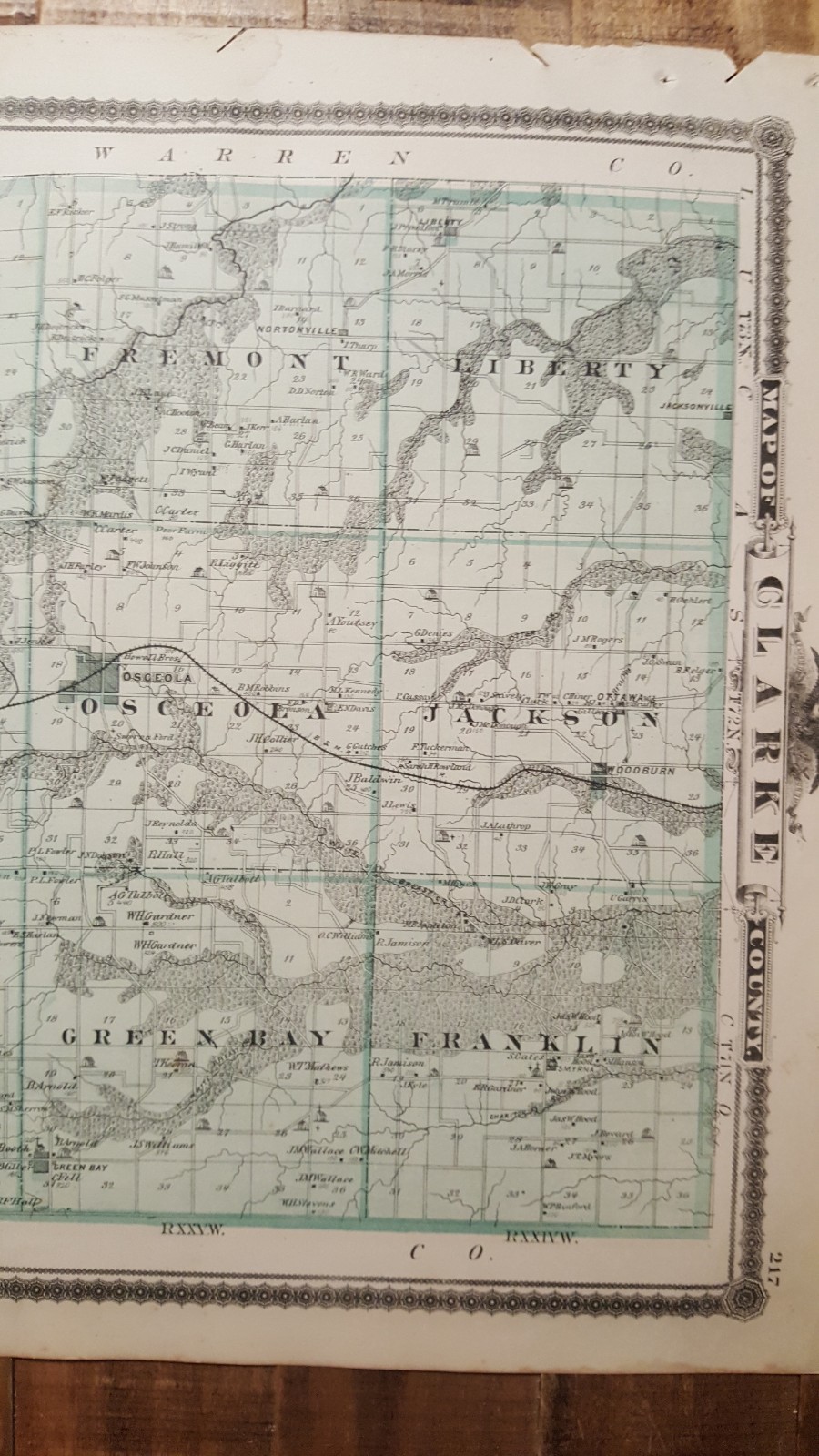NICE ANTIQUE MAP – PLAN OF GLENWOOD & DENISON – IOWA – Andreas Atlas Co. 1875