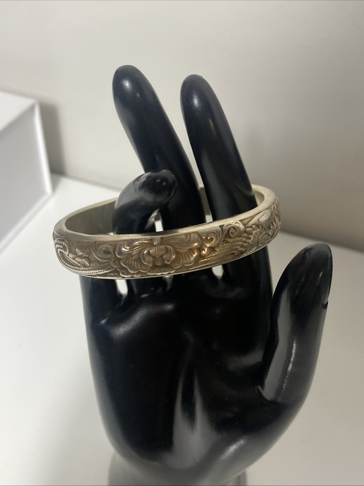 Old Chinese Silver Dynasty Palace Fengshui Bracelet Bangle 7” Inch