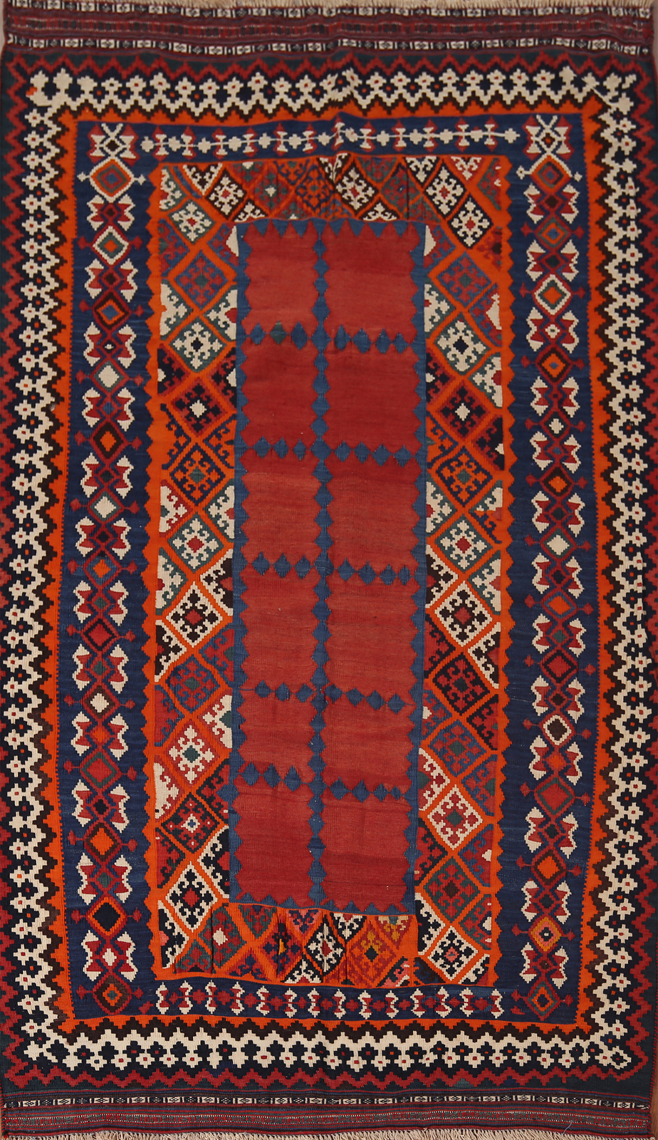 Vegetable Dye Kilim Tribal Geometric Flat woven Reversible Rug Area Carpet 5×9