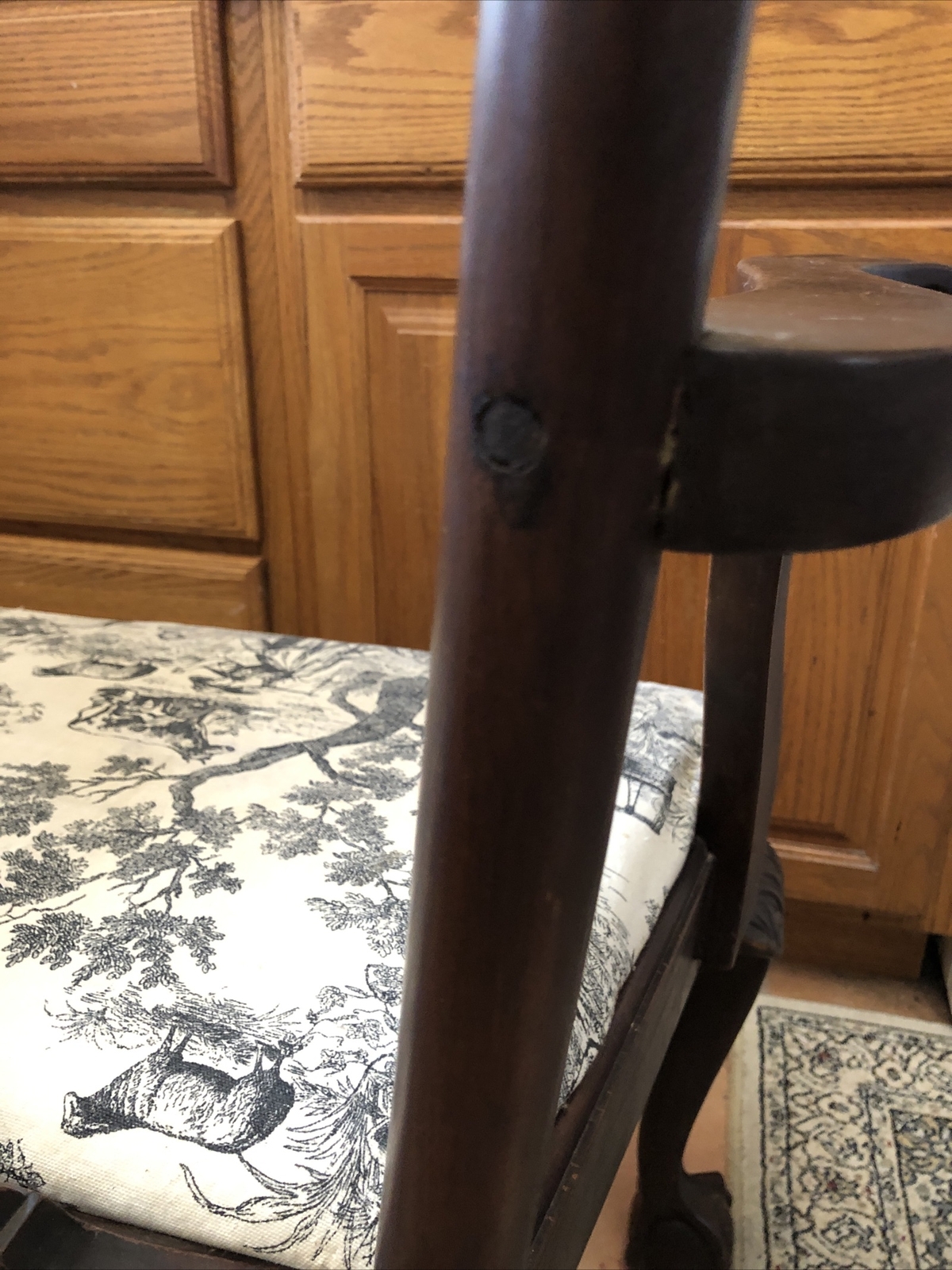 Antique 19th Century Chippendale Dining Knuckle Arm Chair