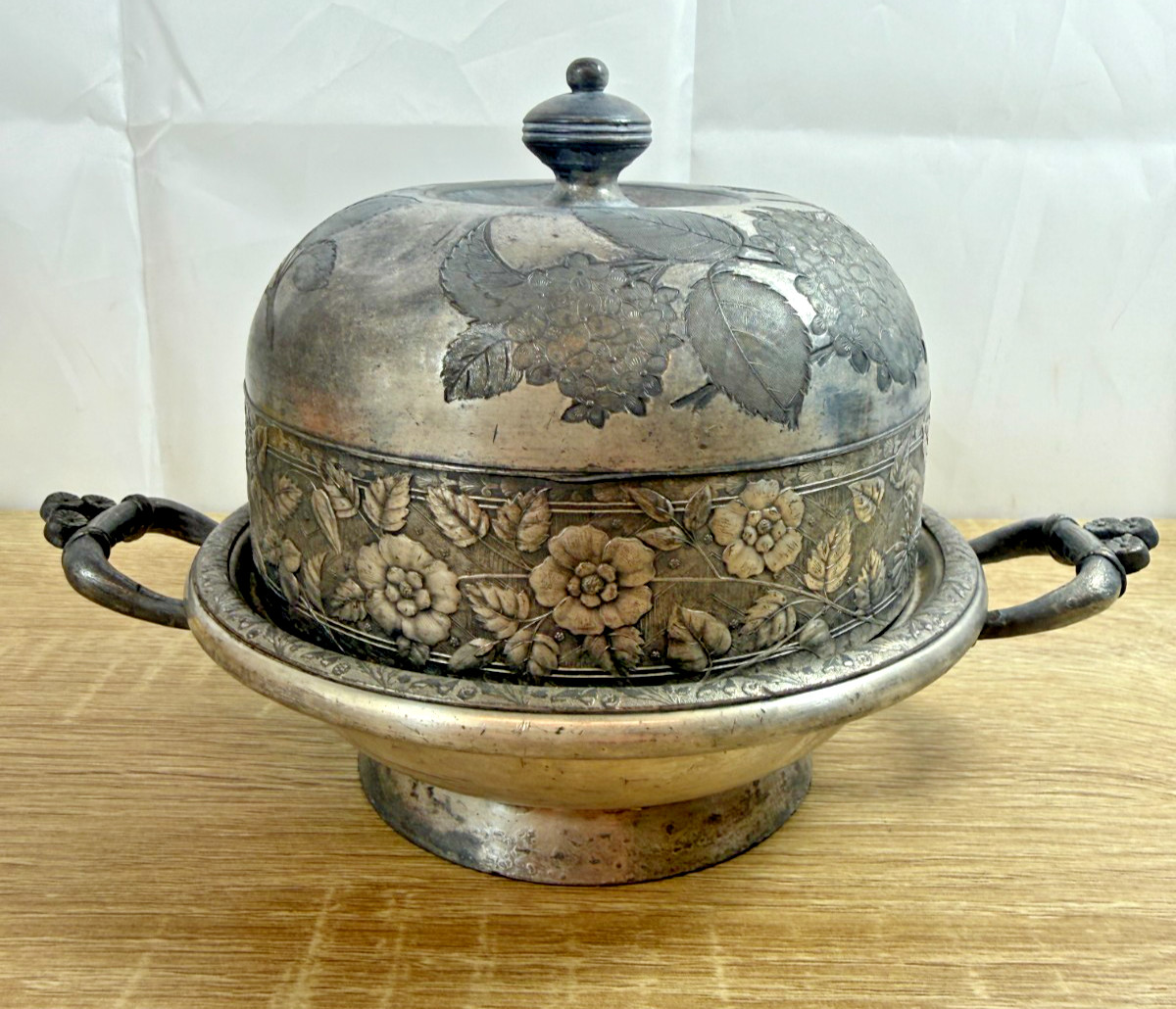 Antique Rogers Smith & Co Silverplate Covered Serving Dish 5003 Victorian Meride