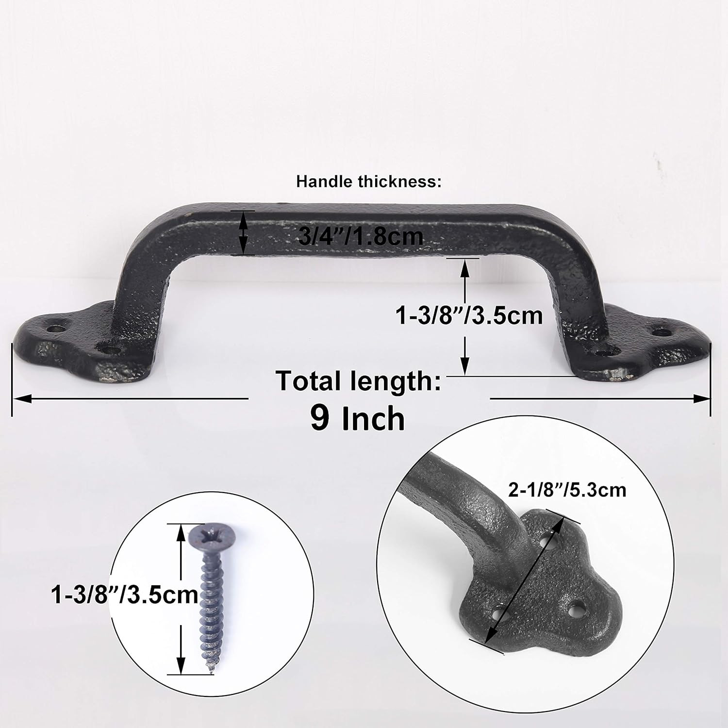 Rustic Gate Handle:9 Inch Cast Iron Sliding Barn Door Handle,Vintage Metal Long