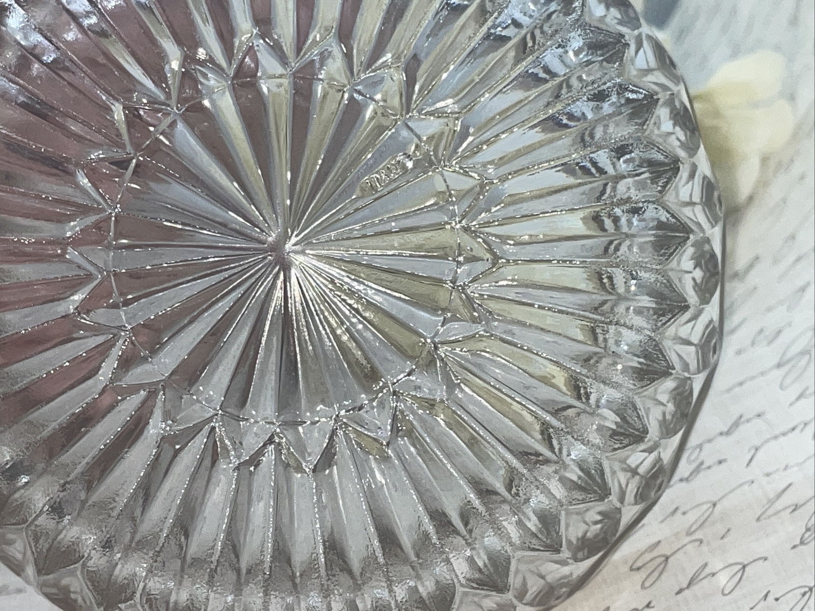 MID CENTURY Leonard Italy Cut Crystal Glass Silverplate Rim Cereal Nut Bowl 5″