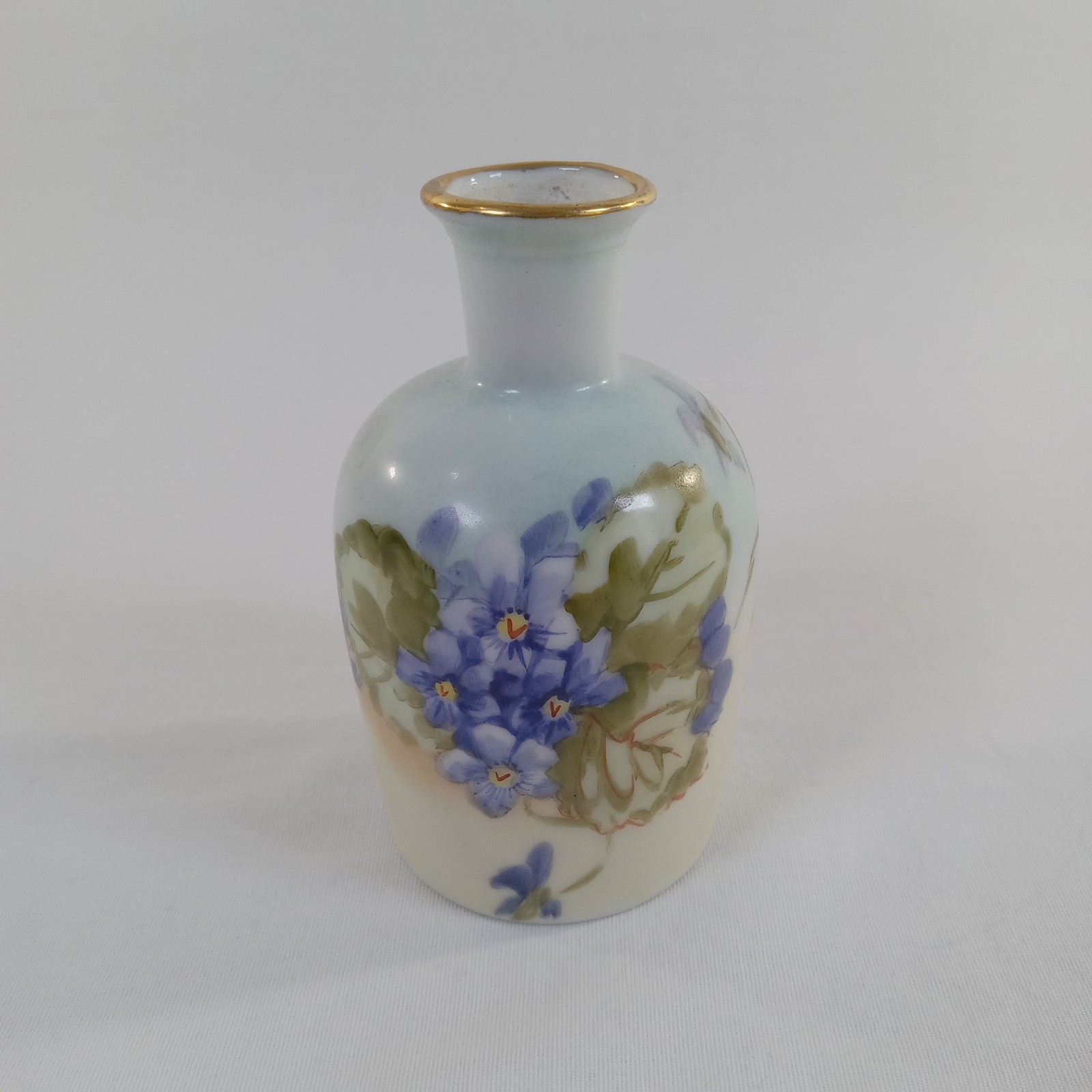 Antique Limoges France W.G. & Co Hand Painted Violet Floral Miniature Vase 1915