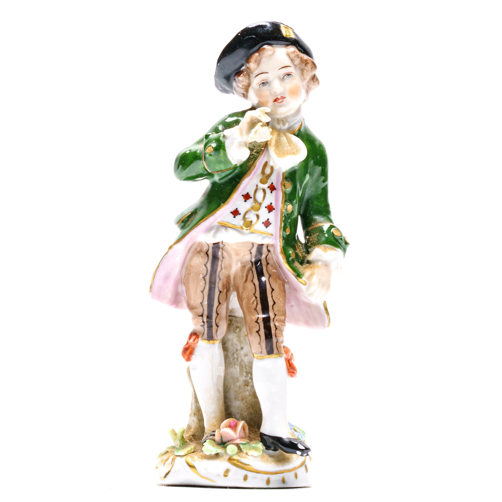 German Carl Thieme Dresden Porcelain Figurine of Noble Gent in Love Mark 1870’s