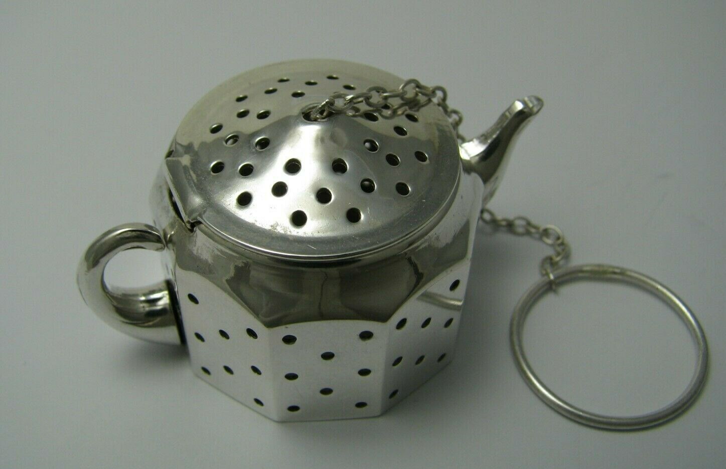 AMCRAFT STERLING SILVER TEA INFUSER Teapot TEA STRAINER Attleboro MA1960s NoMono