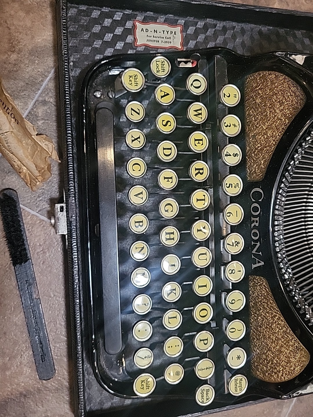 CORONA FOUR No. 4 Typewriter, Case Working Antique 1920s
