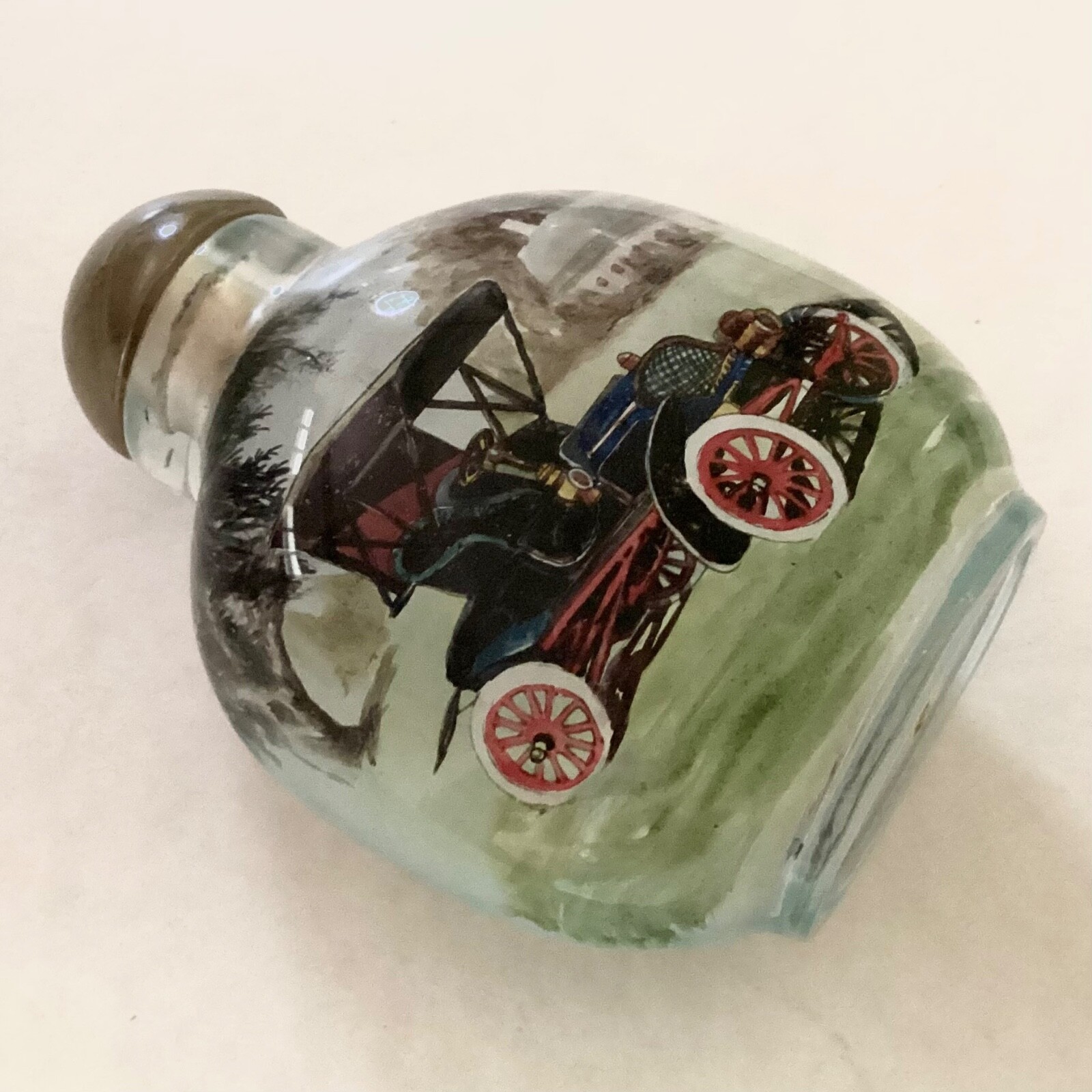 ~Inside Reverse Painted Chinese Export Snuff Bottle – 1904 Franklin Light Car