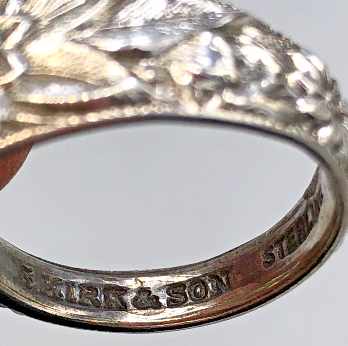 Repousse by S. Kirk & Son, Sterling Silver Spoon Ring, size 8