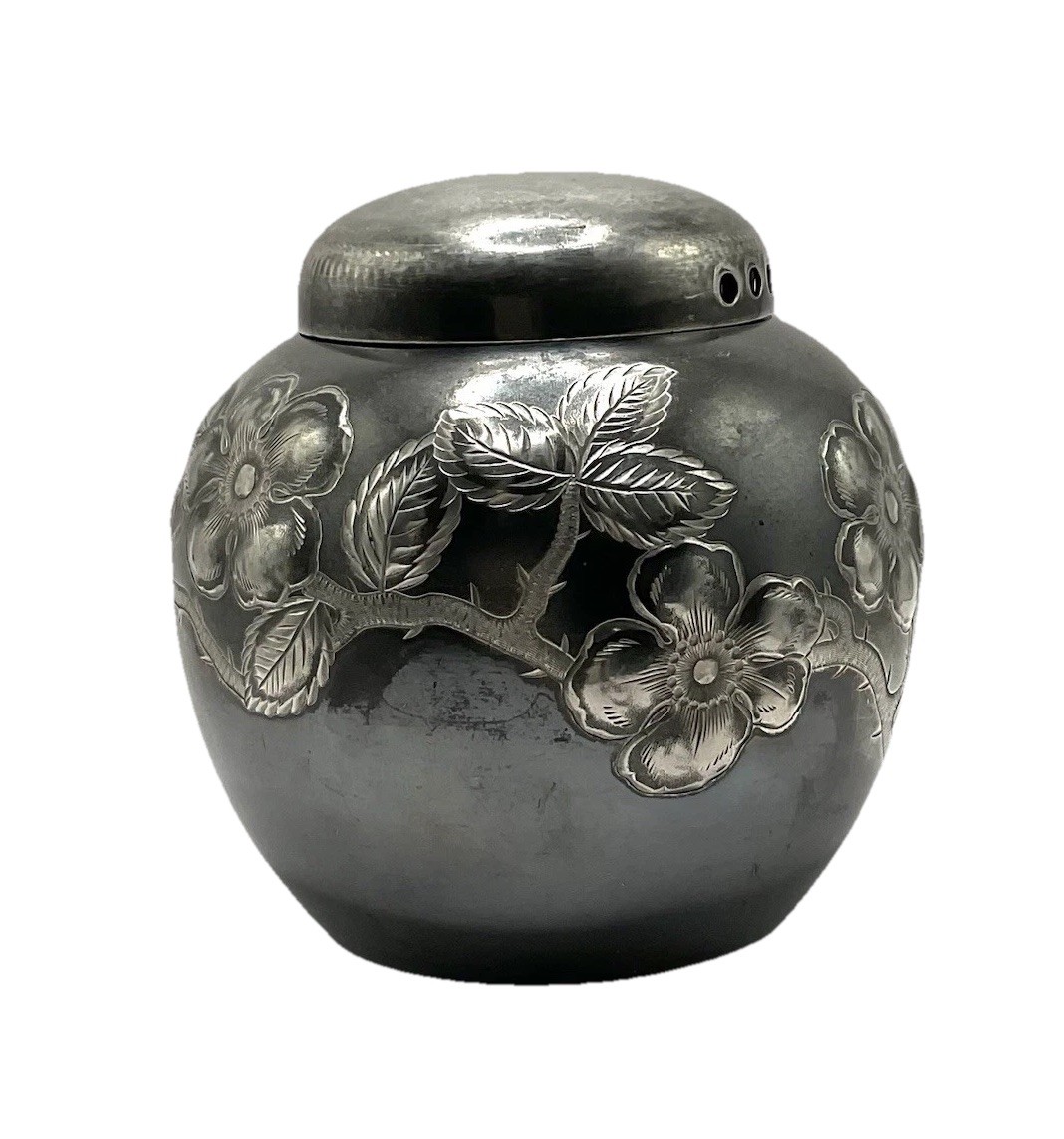 Antique Quadruple Silver Plate Tea Caddy Ginger Jar Rockford Silver Co #2856