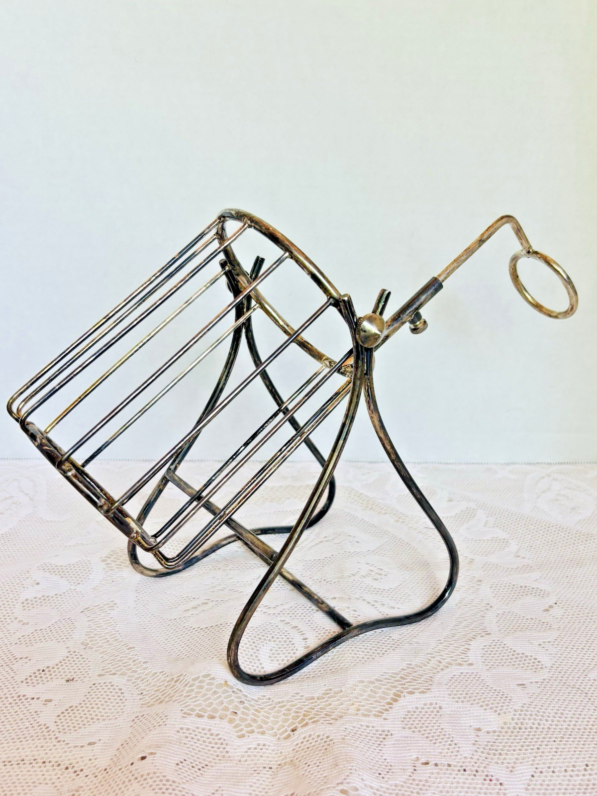 Antique Gorham Silver Plate Wine Bottle Holder Pourer Adjustable Handle