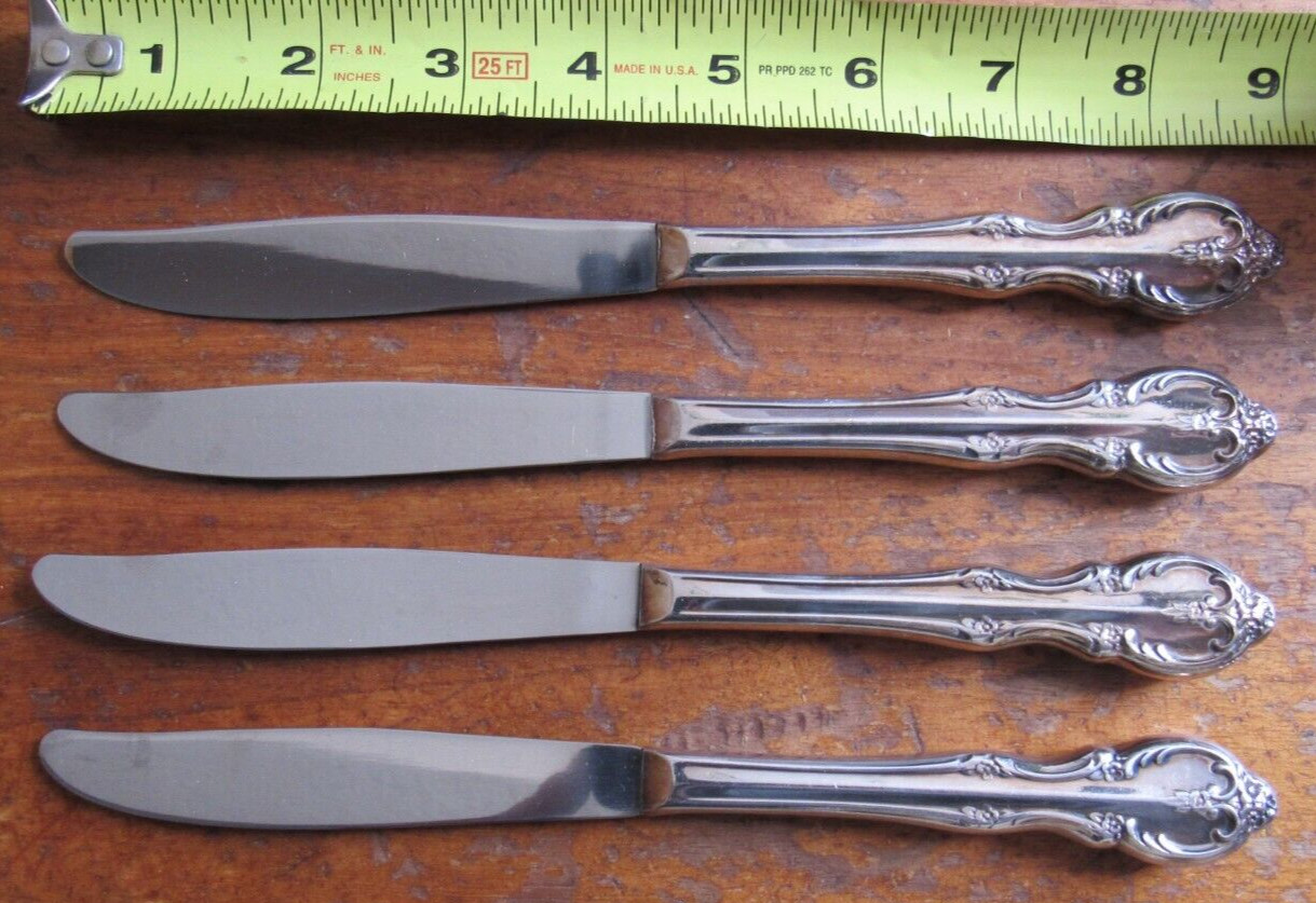 4 Rogers & Bro. SOUTHERN SPLENDOR Pattern table knives Reinforced IS Silverplate