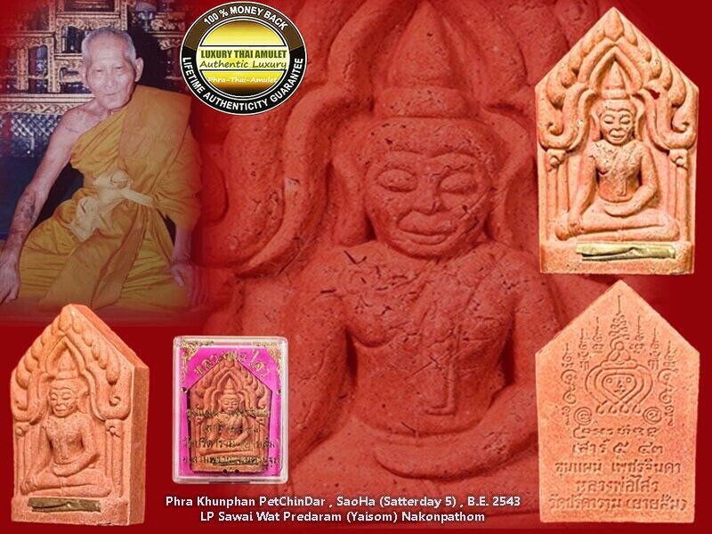 KHUN PAEN PEDJINDAR SAOHA 43 LP SAWAI 2543 TAKRUT+HAIR BACK THAI AMULET RARE