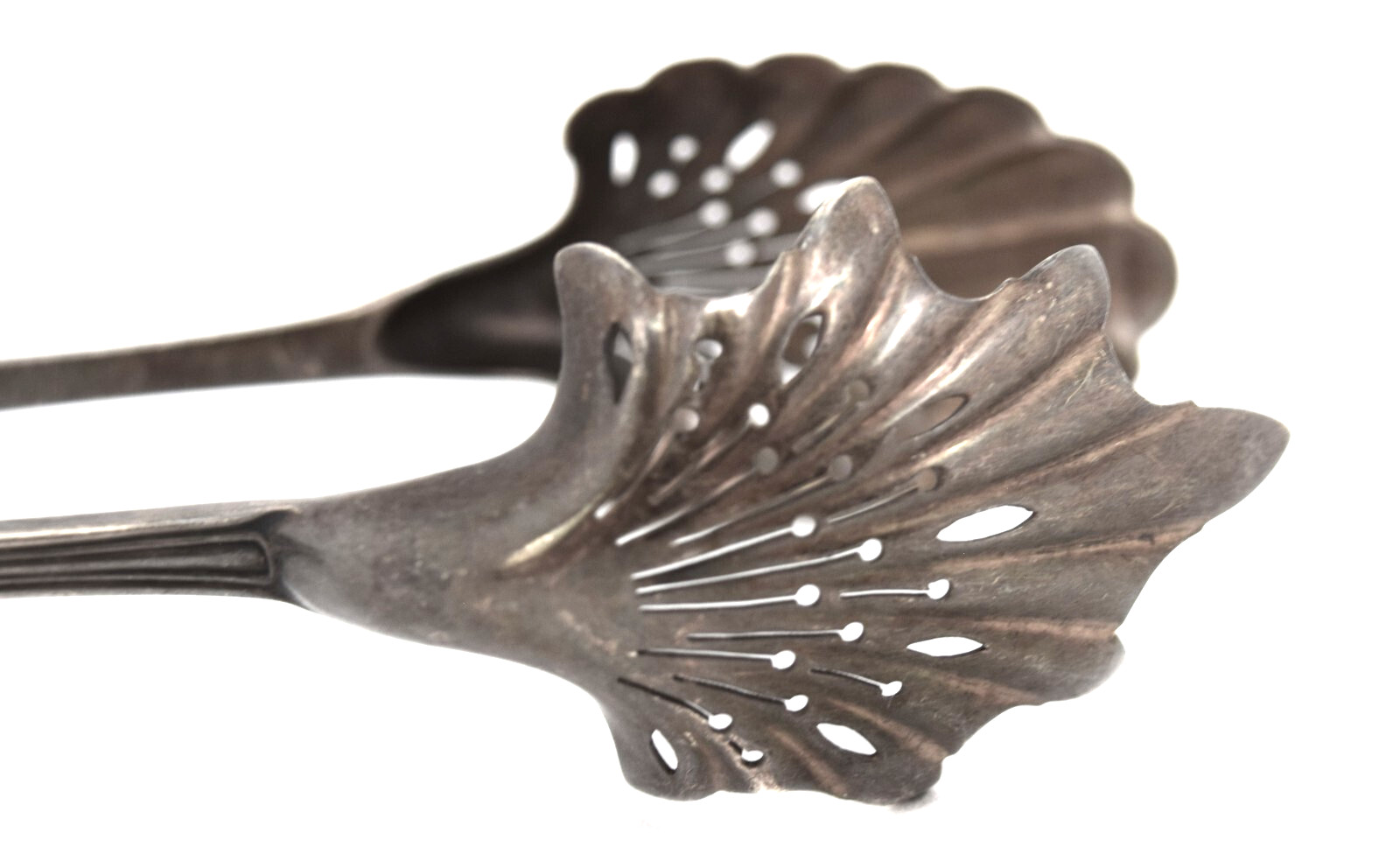 Sterling Silver Tiffany Scalloped Serving Big Ice Tongs Spoon Fork Utensil 1869