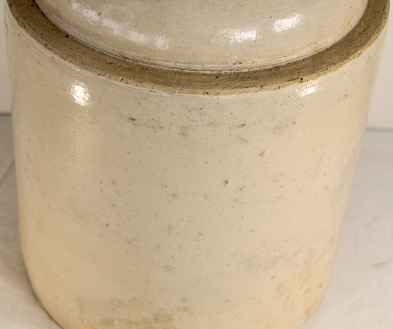 Antique Jug Stoneware Pottery Jug Marked 5 Primitive Americana LARGE Heavy Jug