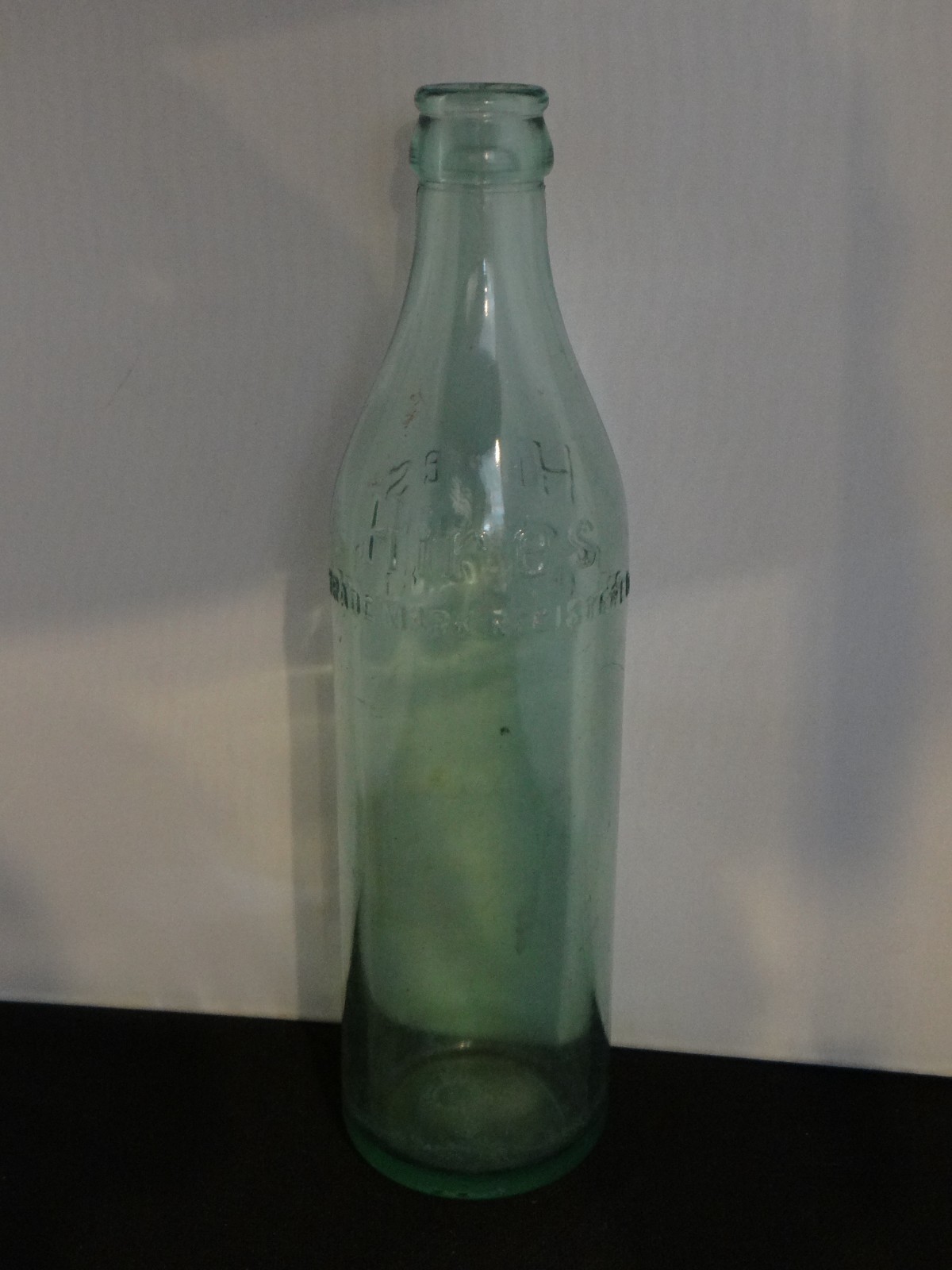 Vintage soda bottle 9 3/4″ 14oz Hires Root Beer Glass Aqua Bottle Beverage Soda