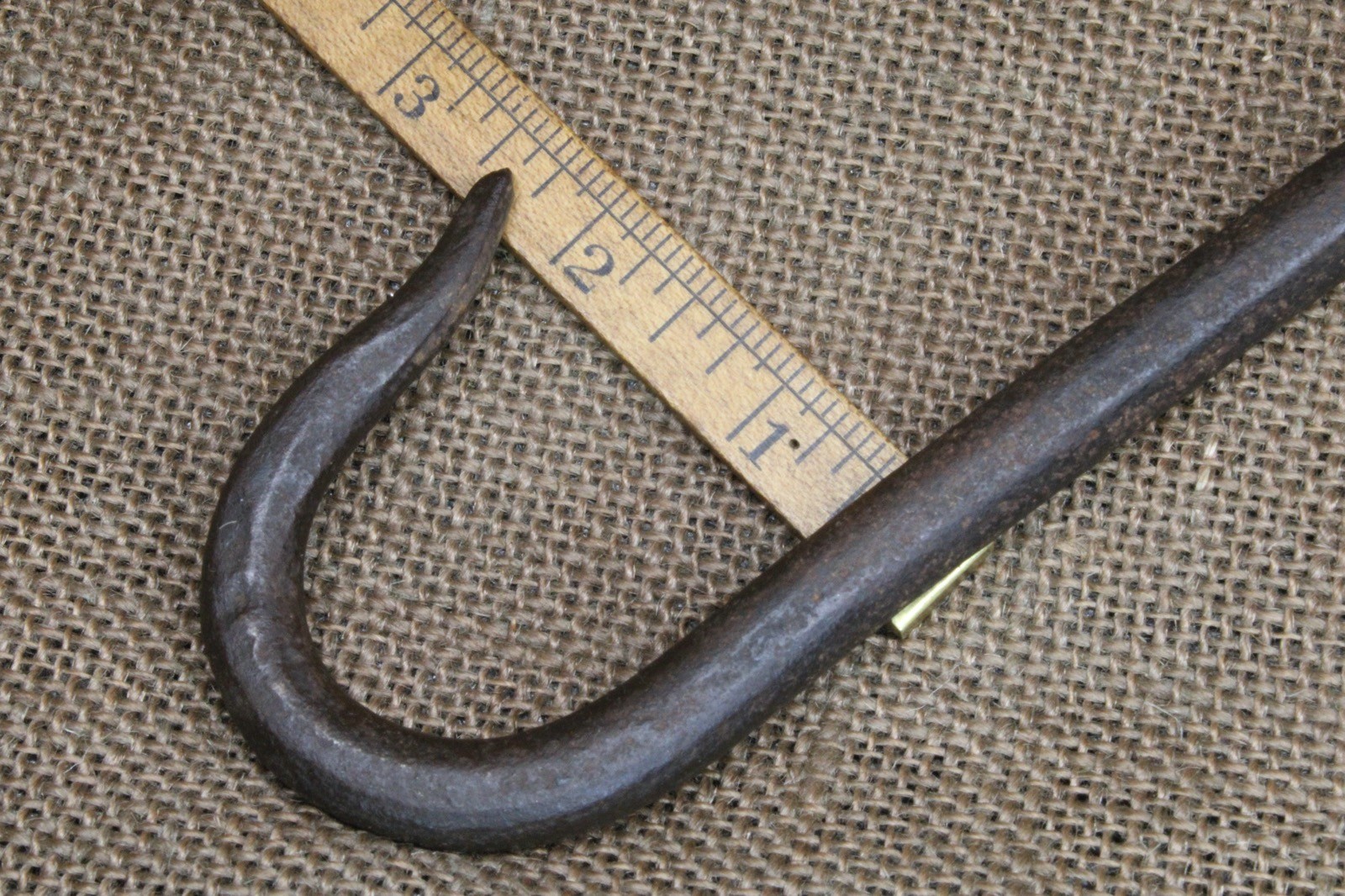 Old Trammel Crane Hook Hearth Rustic Wrought Iron 1800’s Fireplace 17 1/4”