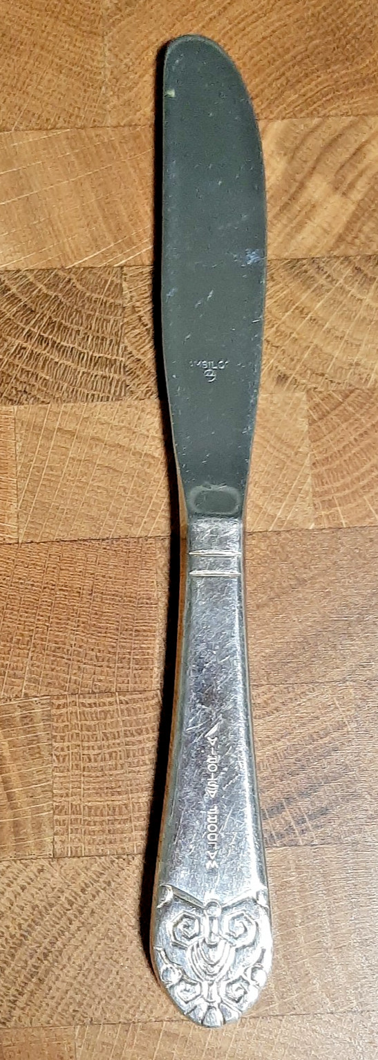 Vintage Waldorf Astoria Art Deco Butter Knife 7″ – Silverplated – AMSILCO