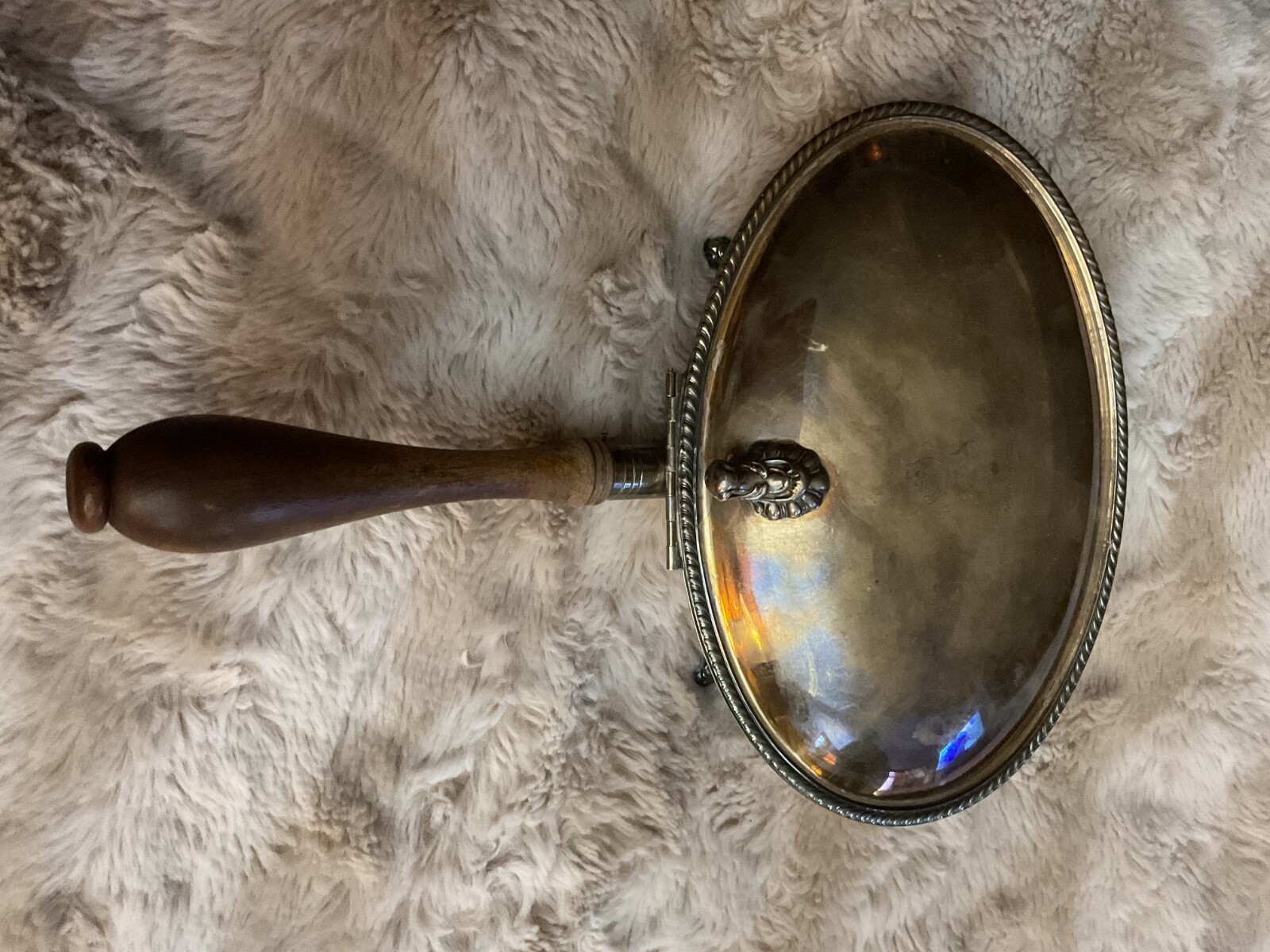 Vintage FB Rogers Silver Co.1883 Butler Ashtray #188 Wood Handle