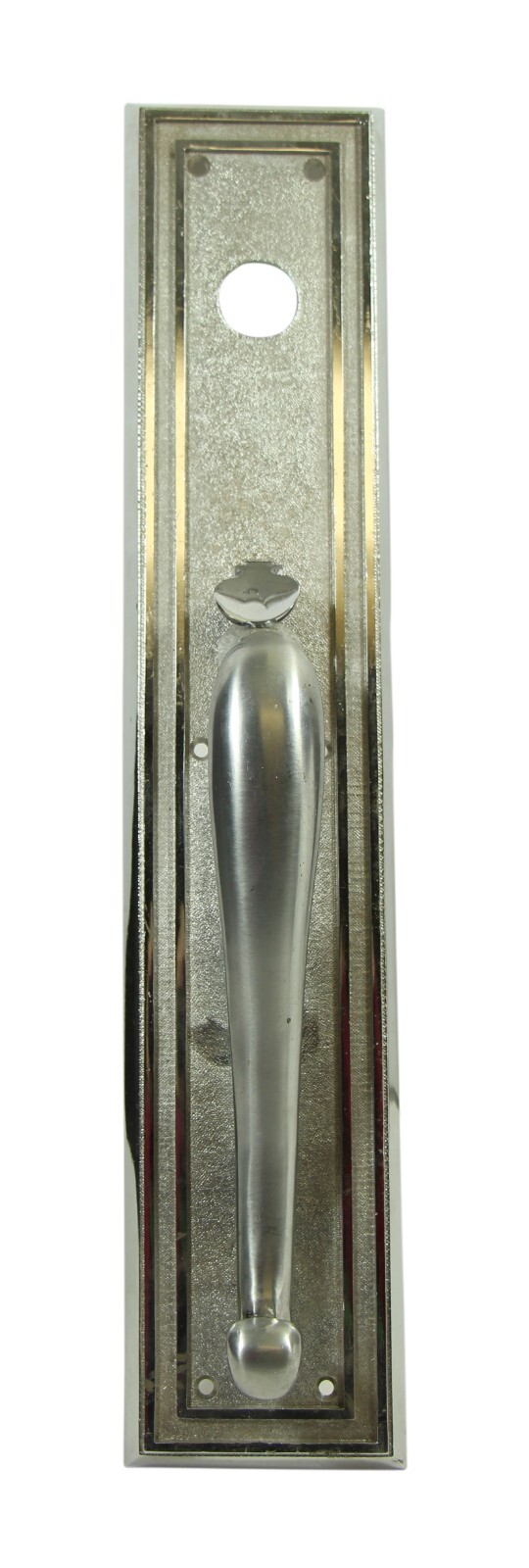 Antique 20 in. Art Deco Chrome Door Pull