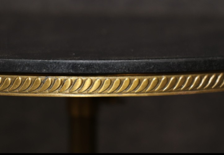 French Regency Marble Top & Bronze Occasional Paw Foot Adjustable Martini Table