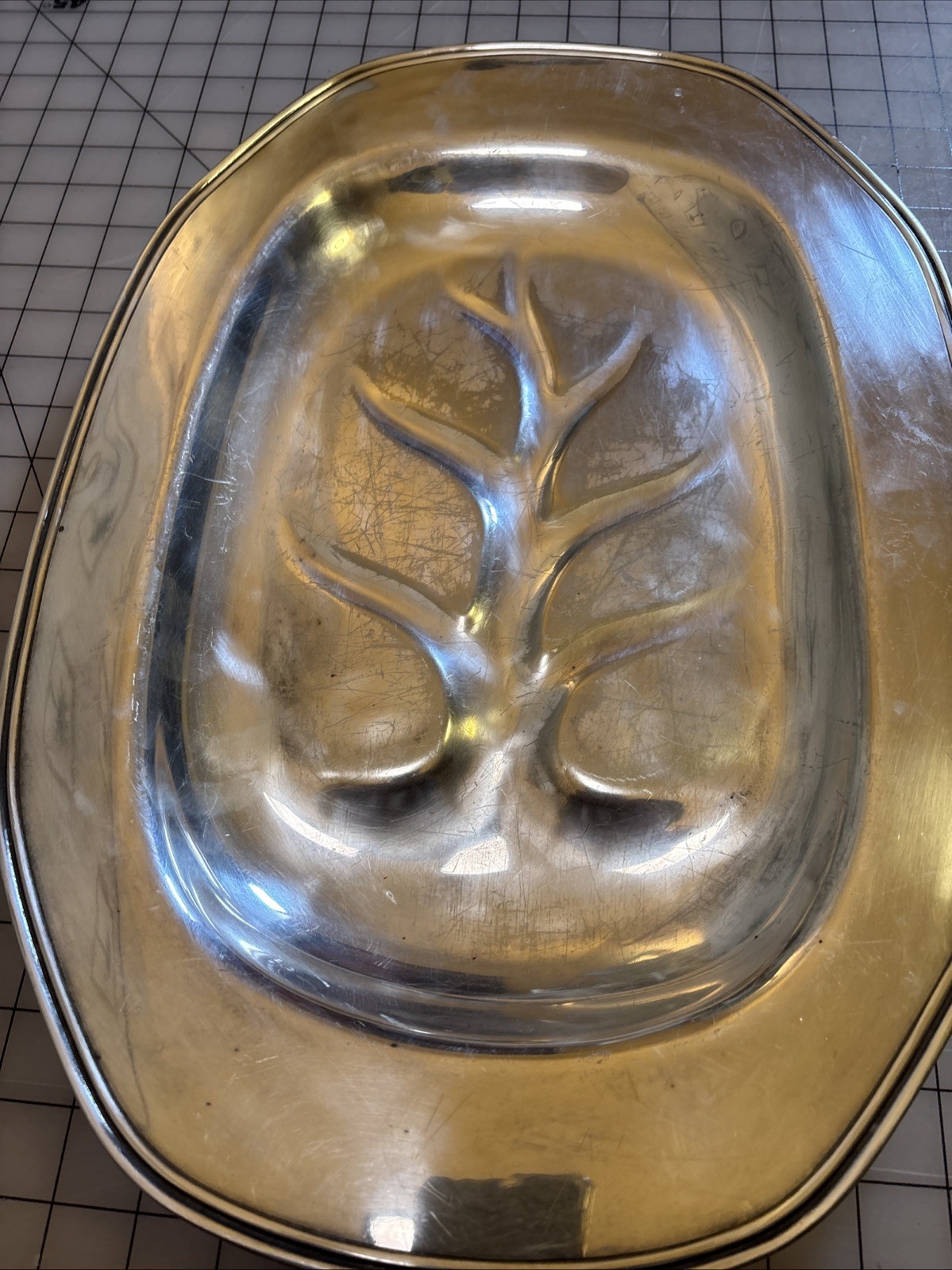 Vtg EPNS Windmill Meat Platter Serving Tray Silver Footed Juice Well 18×12.5”
