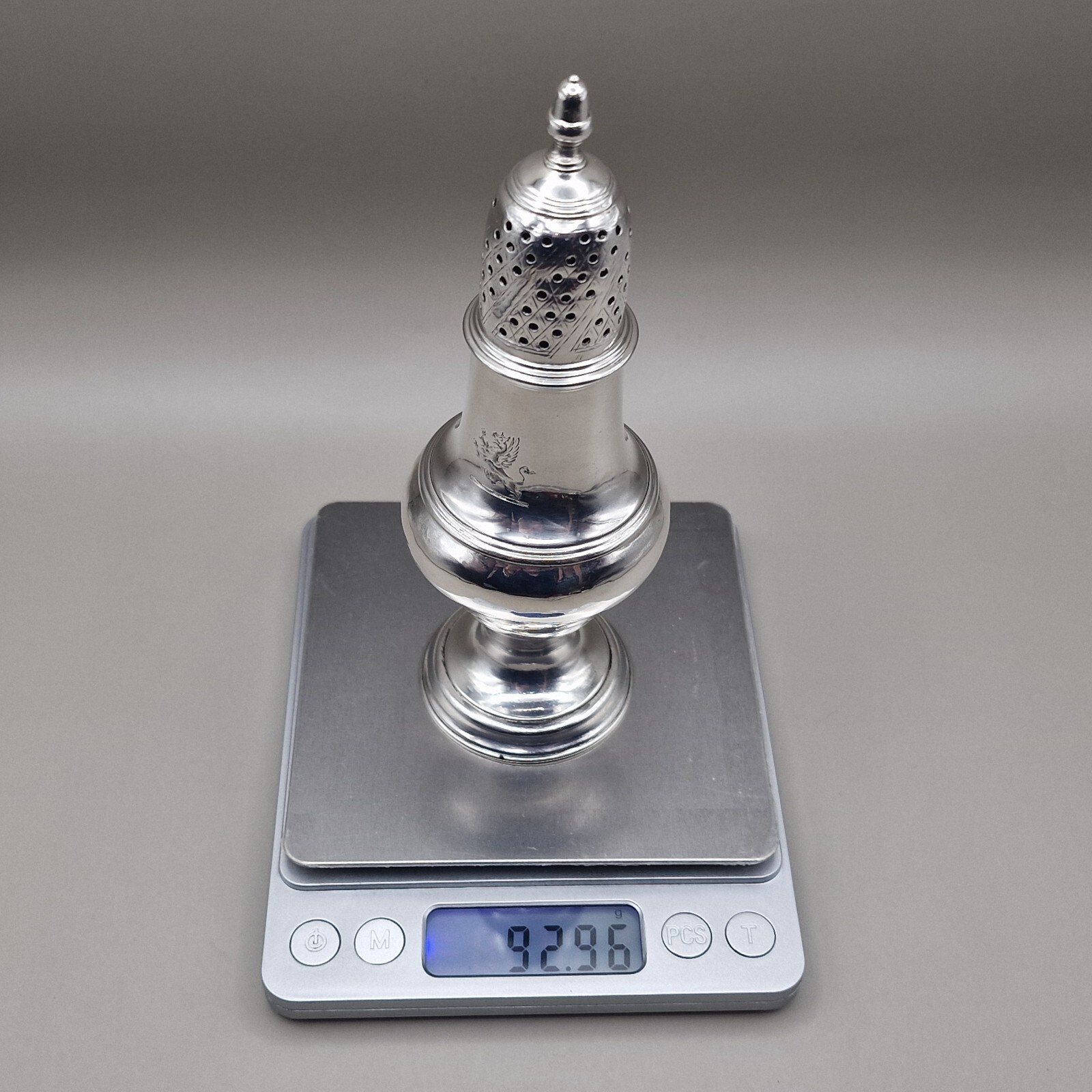 Georgian Solid Silver Muffineer Sugar Caster by Thomas Daniell London 1780