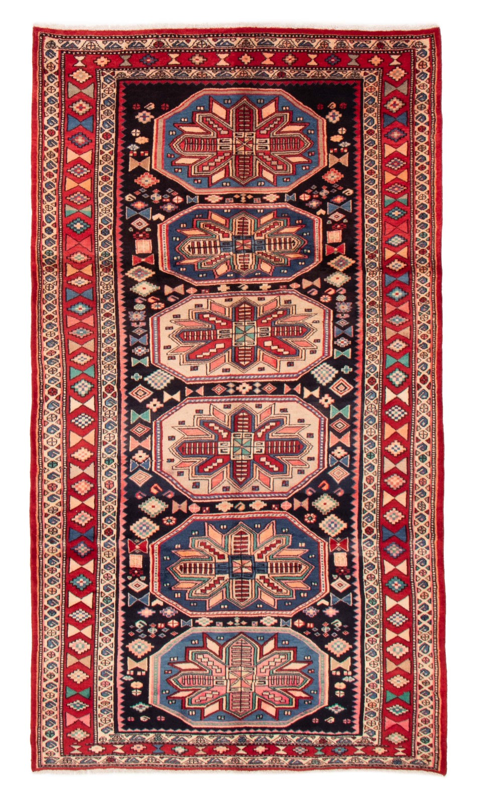 Traditional Vintage Hand-Knotted Area Rug 4’11” x 9’3″ Oriental Wool Carpet