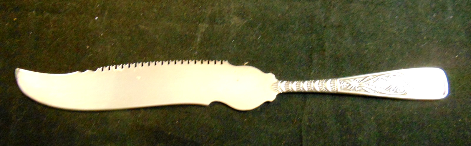ASSYRIAN HEAD 1899 Rogers Silverplate Cake Knife or Saw No Monogram bb