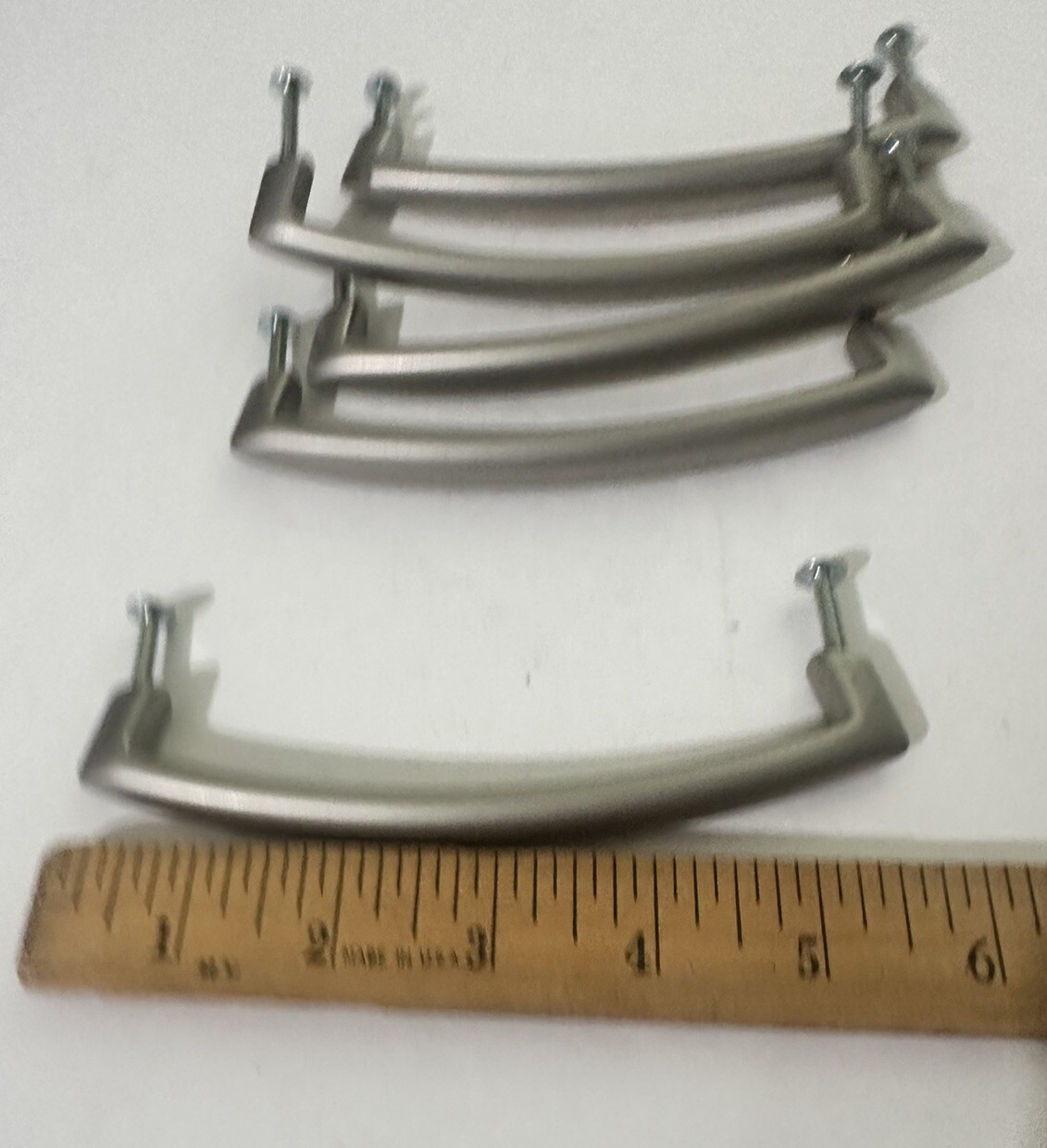 Vintage Drawer Pulls Silver Polish Tone Set of 5 5.5in