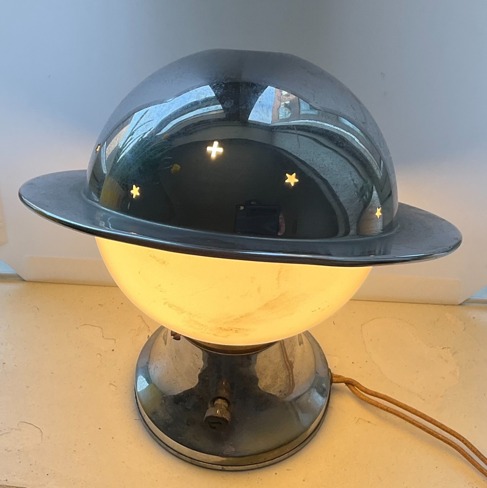 Chase Walter Von Nessen Constellation Saturn Lamp Issues Missing Finial Rare
