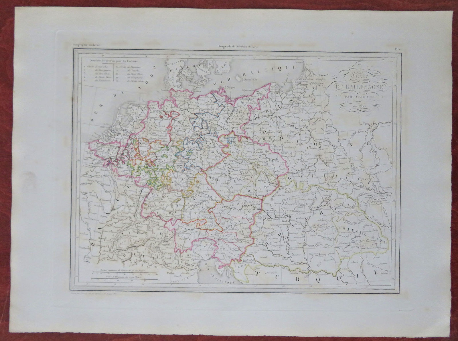 Holy Roman Empire in 1789 Germany Bohemia Austria 1846 Thierry historical map